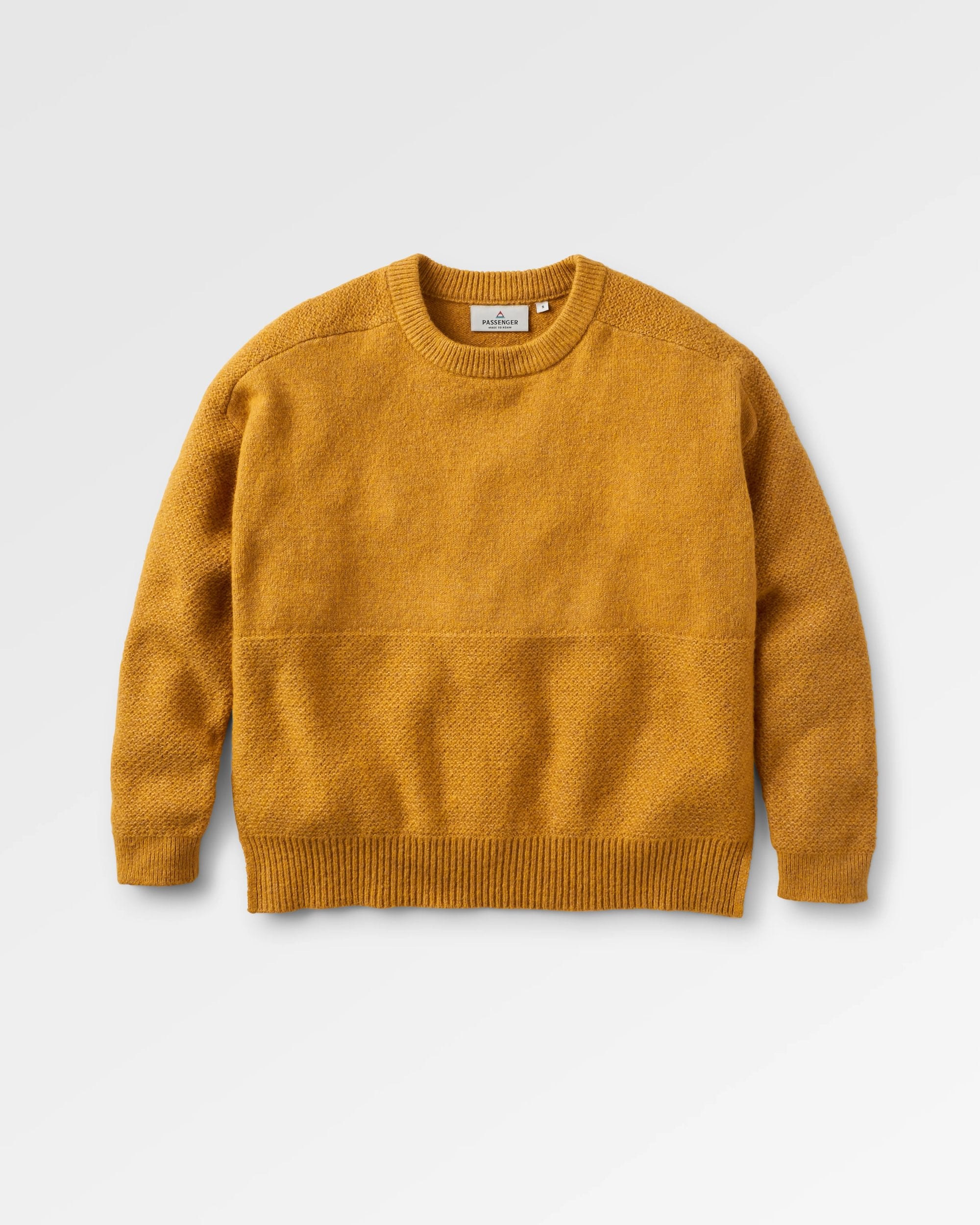 Cove Recycled Knitted Jumper - Amber Gold - Flatlay