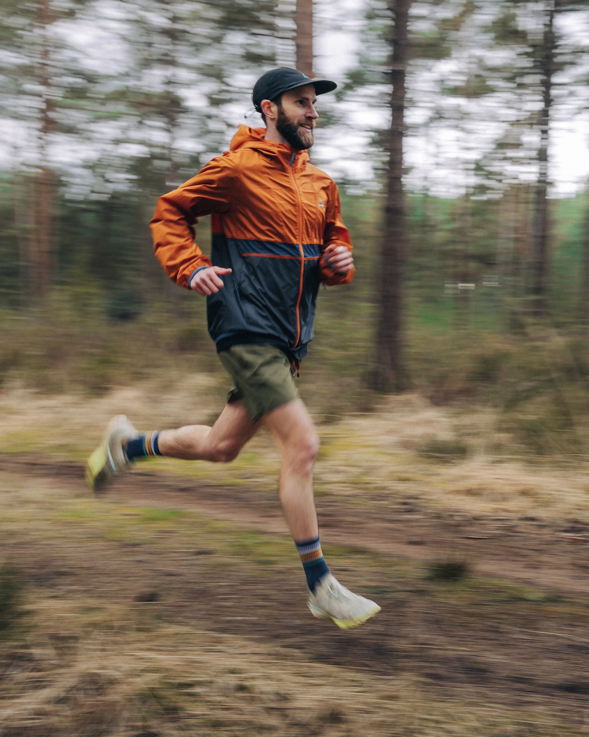 Gusto Recycled Windshell Jacket - Sunset Orange/Charcoal - Lifestyle