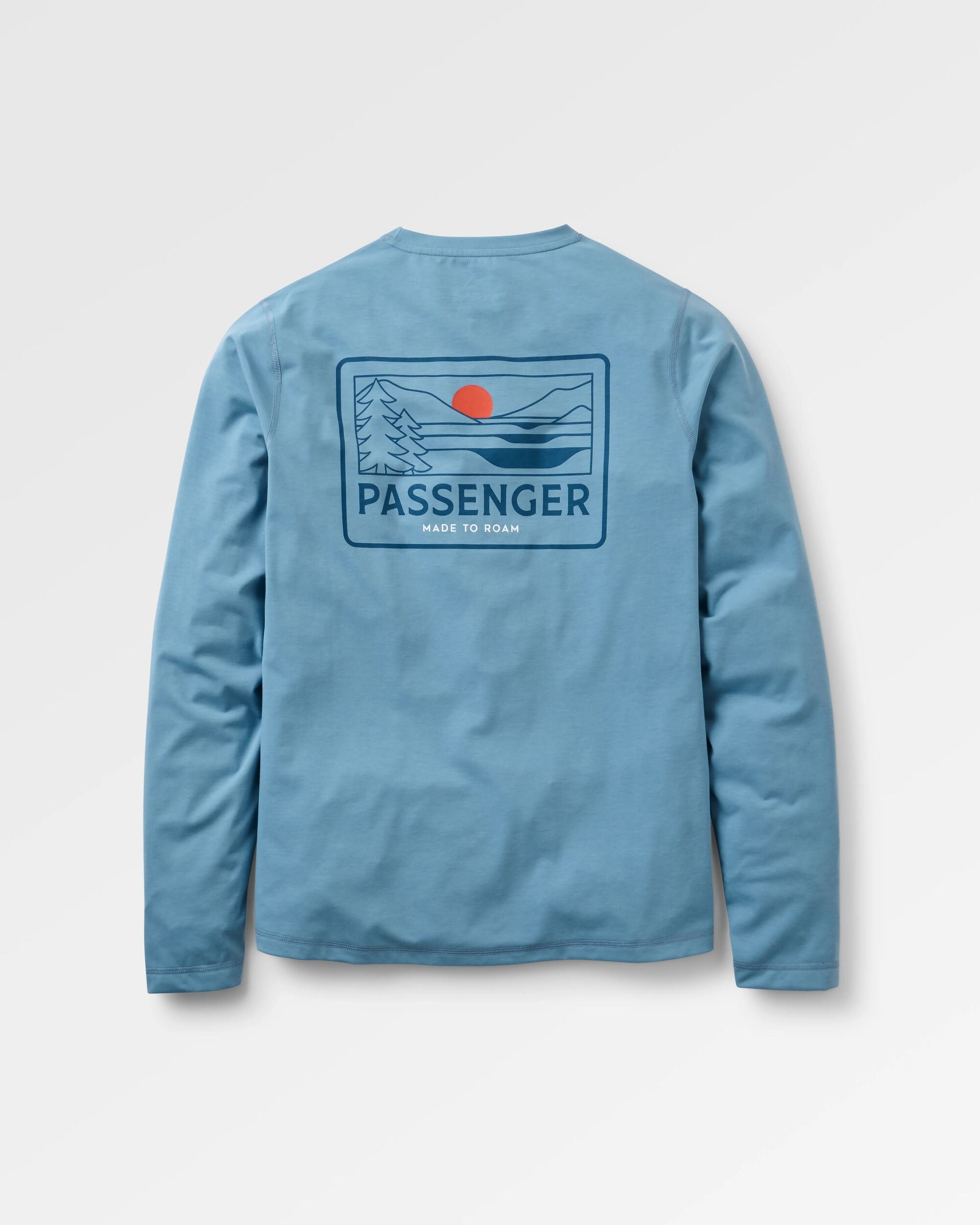 Roamscreen UPF50 Drirelease® Men's LS T-Shirt - Faded Denim - Flatlay