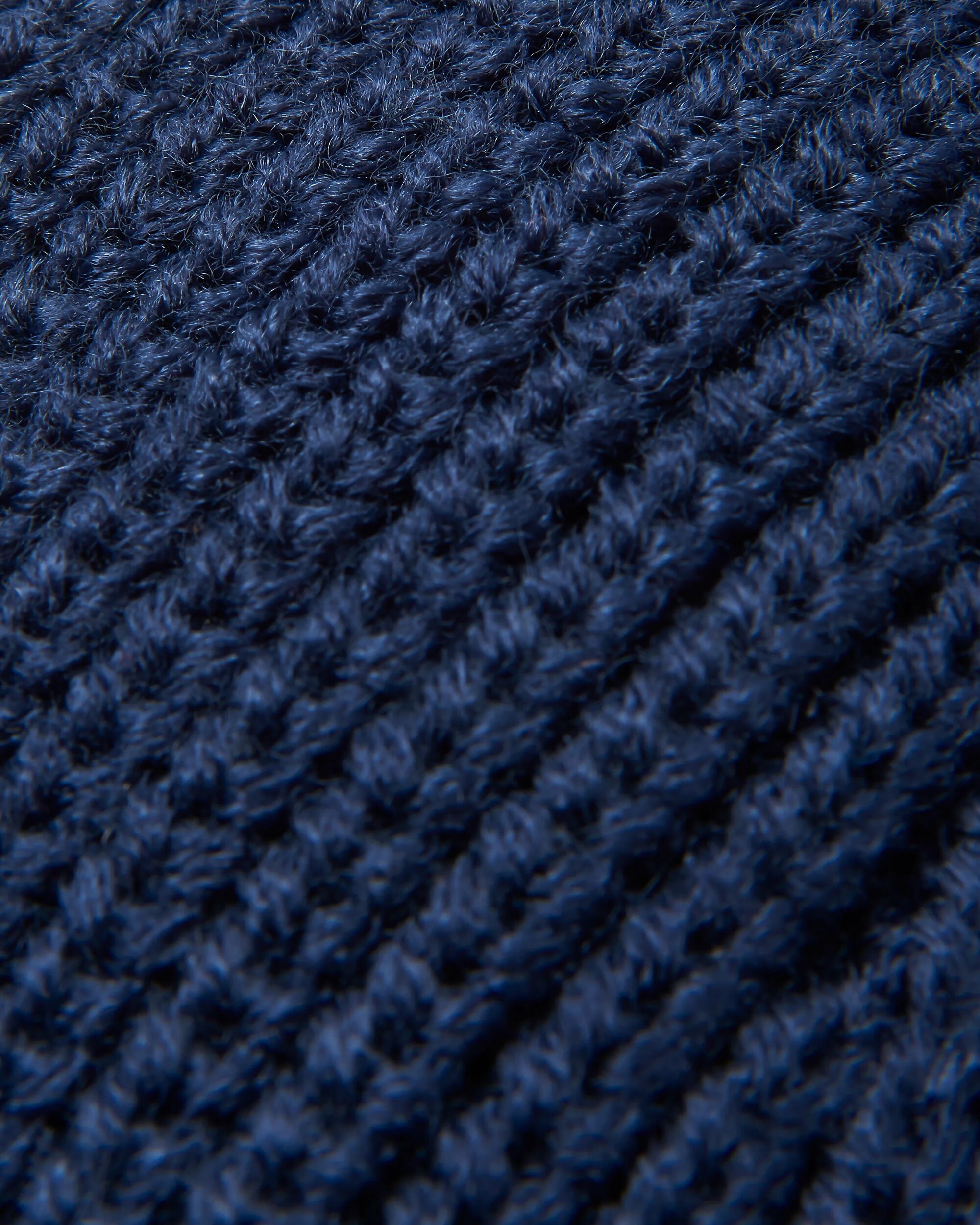 Compass Recycled Beanie - Rich Navy - Flatlay