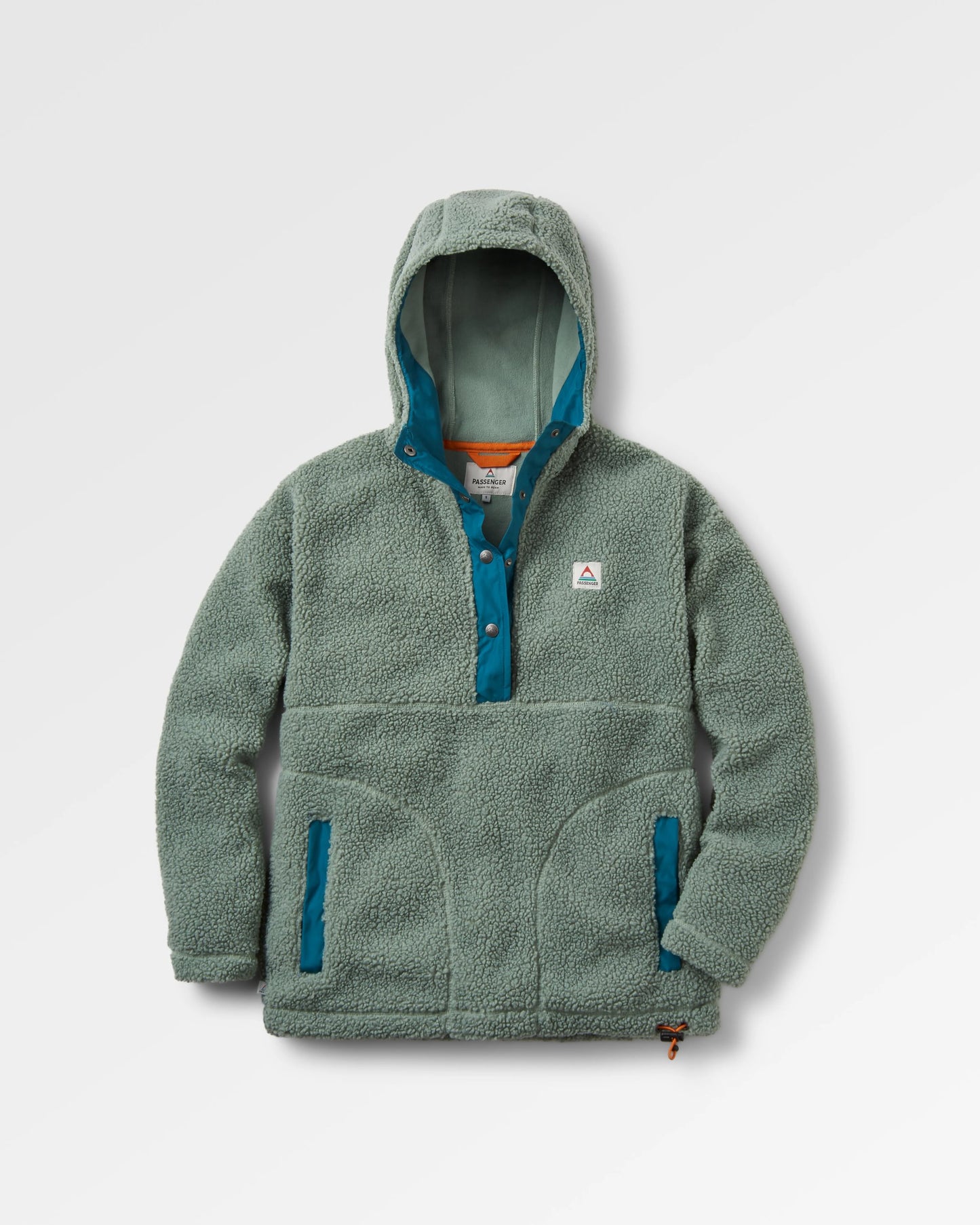 Calla Hooded Recycled Polar-Lined Fleece - Pistachio - Flatlay
