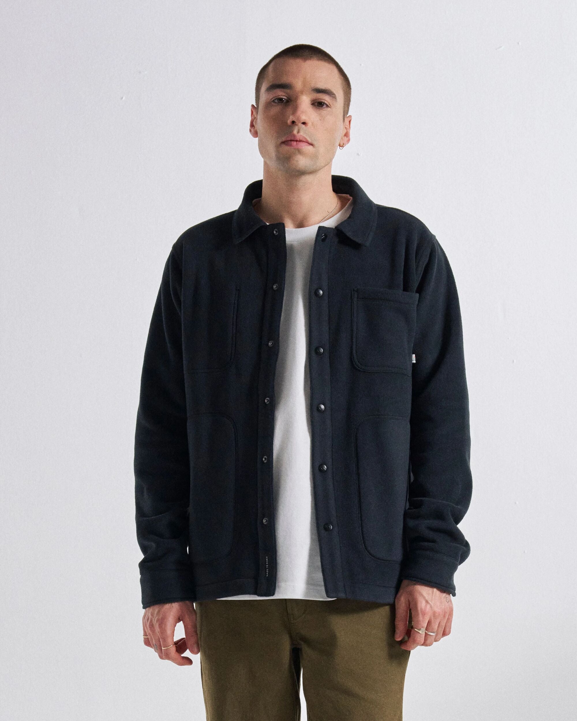 Adapt Recycled Polartec® Overshirt - Black - Studio Model