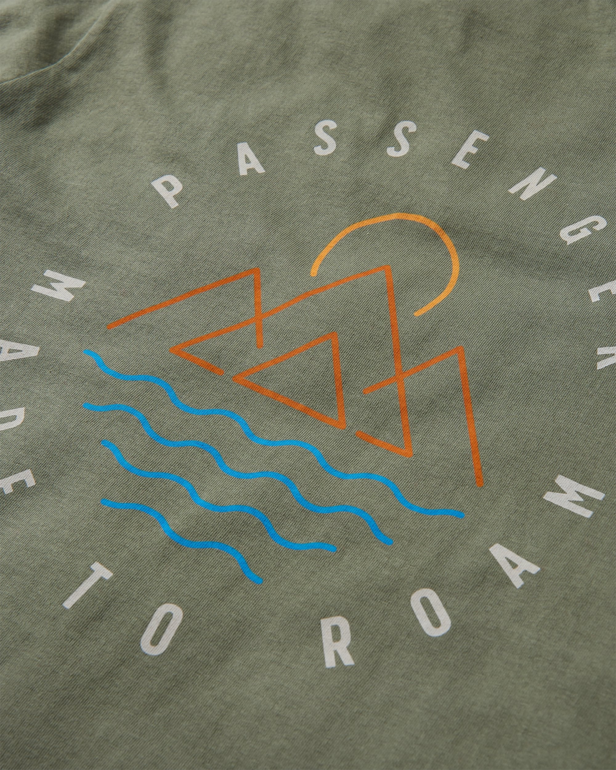 Escapism Recycled Cotton T-Shirt - Dusty Olive - Flatlay