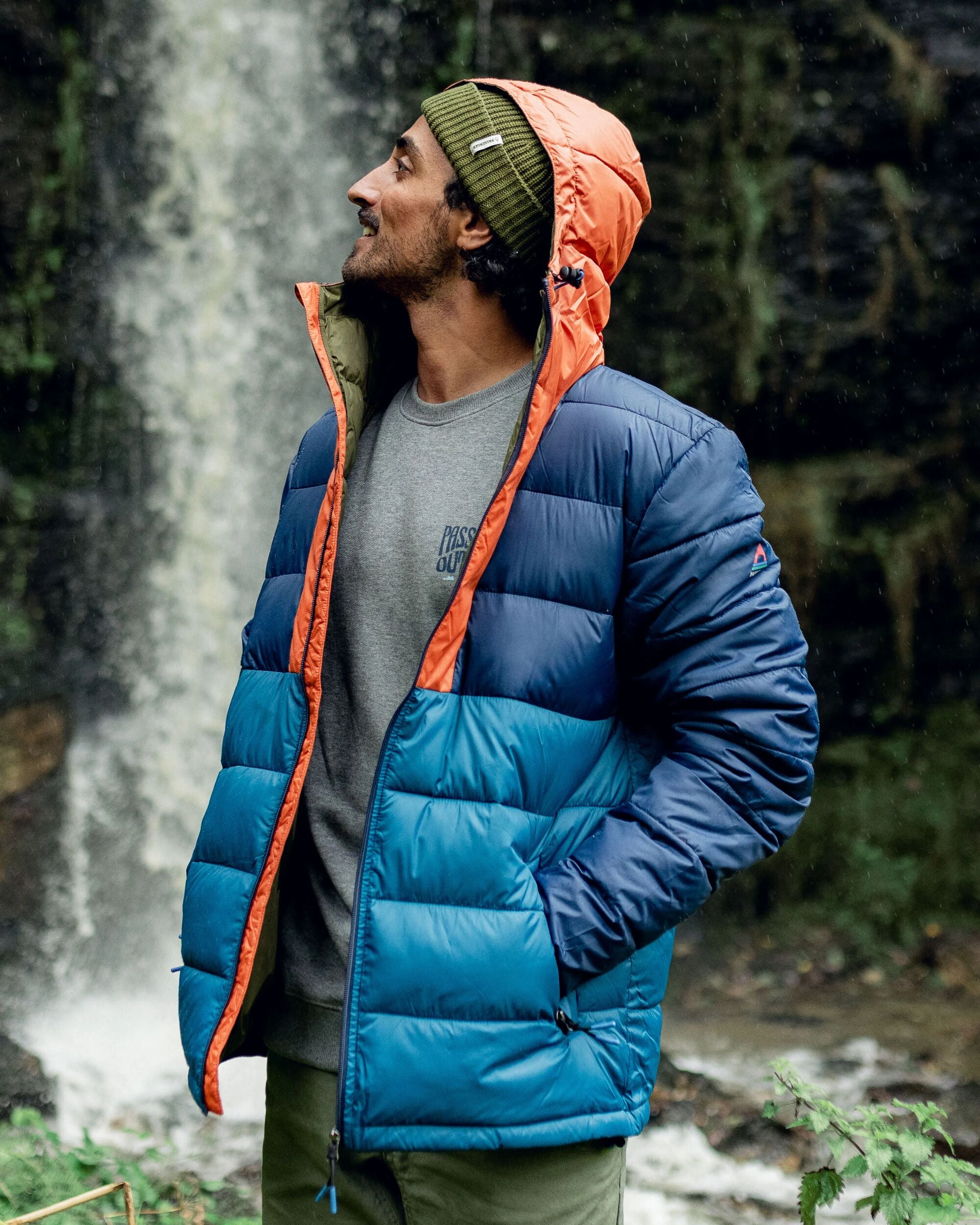 Flynn Recycled Insulated Jacket - Rich Navy/ Burnt Orange - Lifestyle