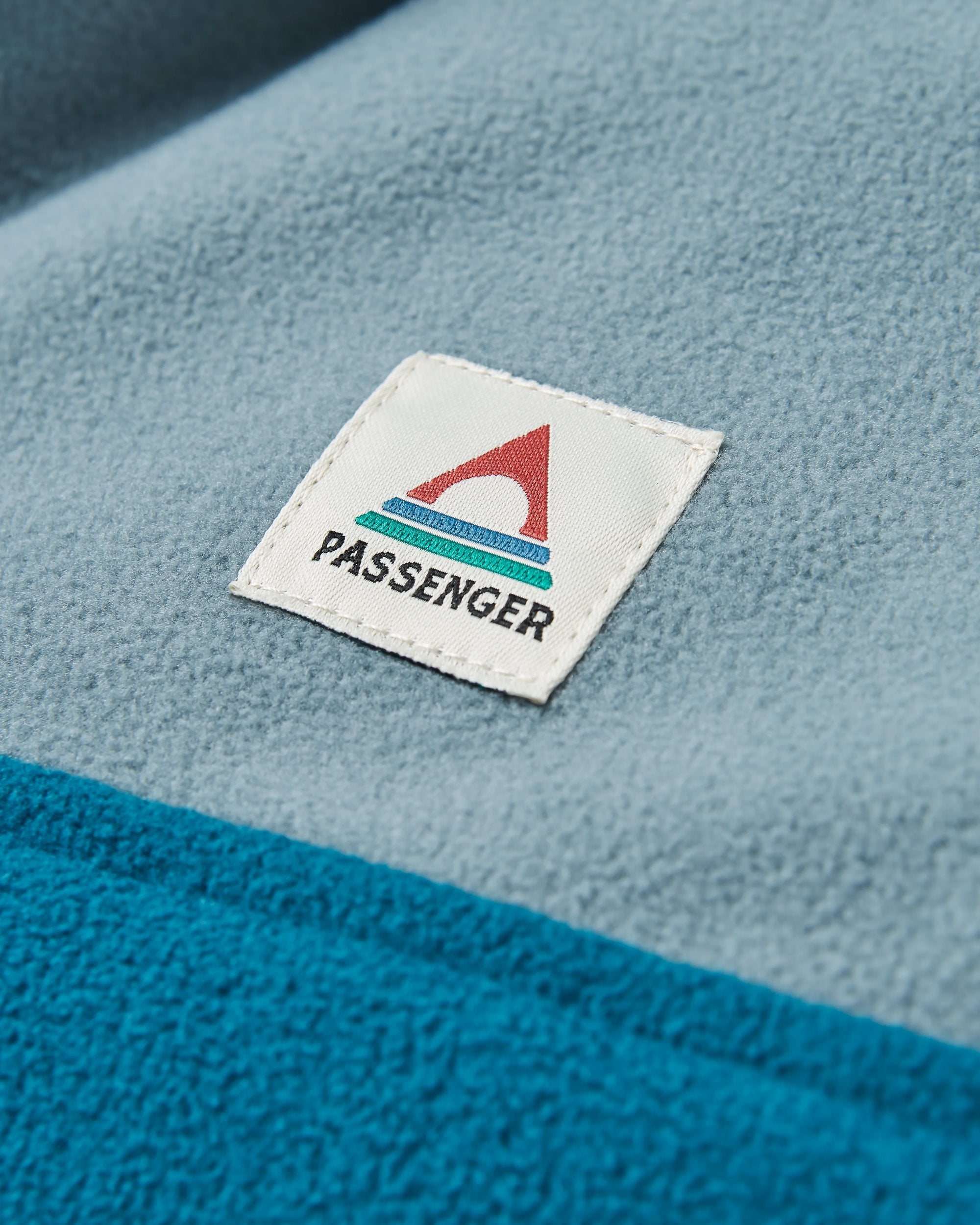 Set Off Recycled Polar Hooded Fleece - Tidal Blue/Storm Grey - Flatlay