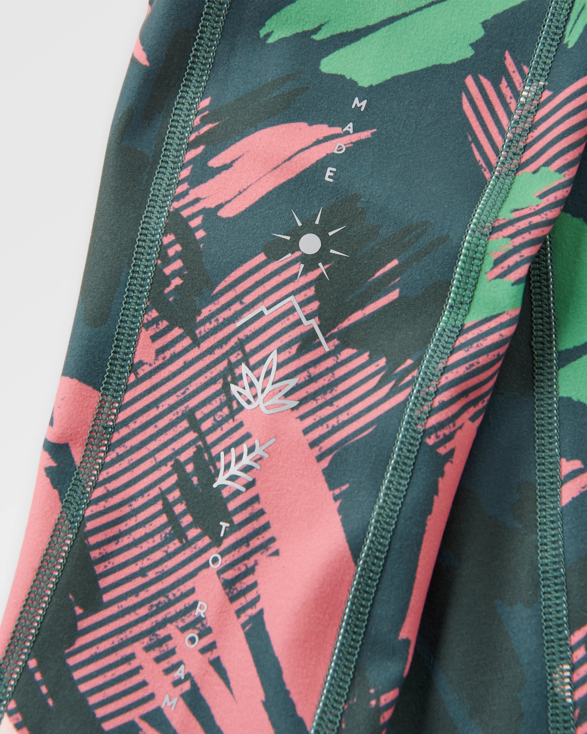 Mantra Recycled Active Legging - Abstract Mountain Fir Tree - Flatlay