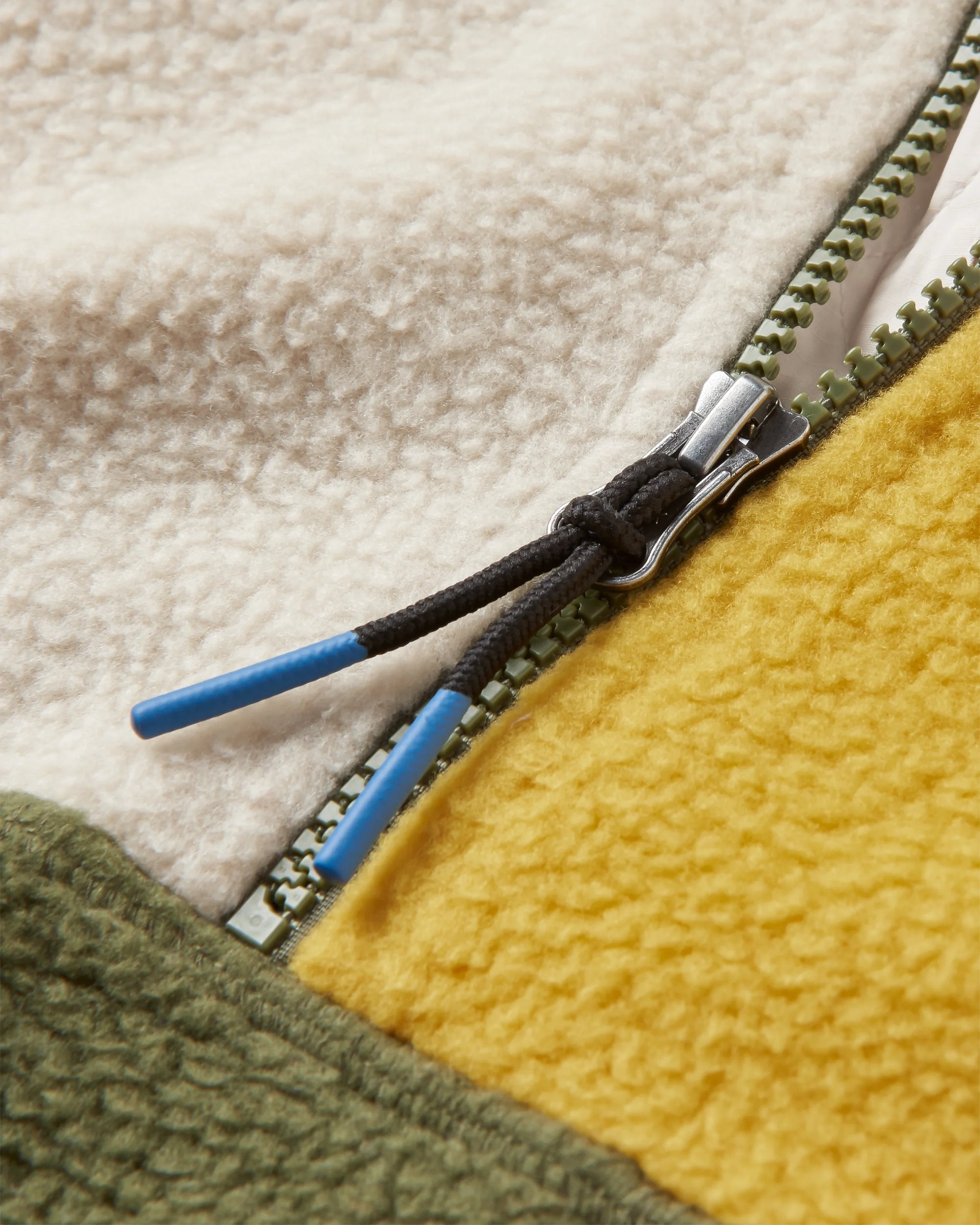 Maine 1/2 Zip Recycled Sherpa Fleece - Khaki - Flatlay