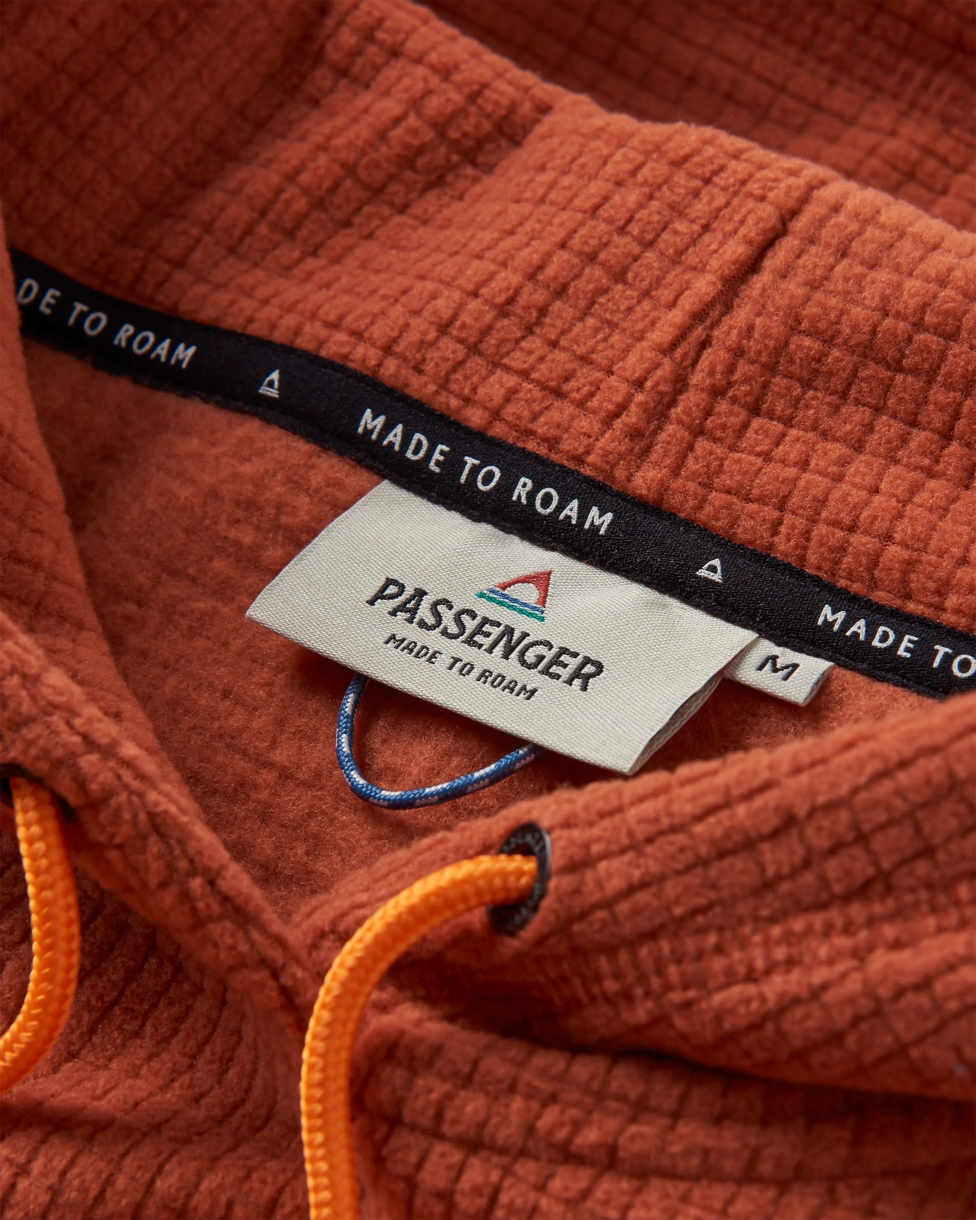 Point Recycled Grid Polar Fleece Hoodie - Baked Clay - Flatlay