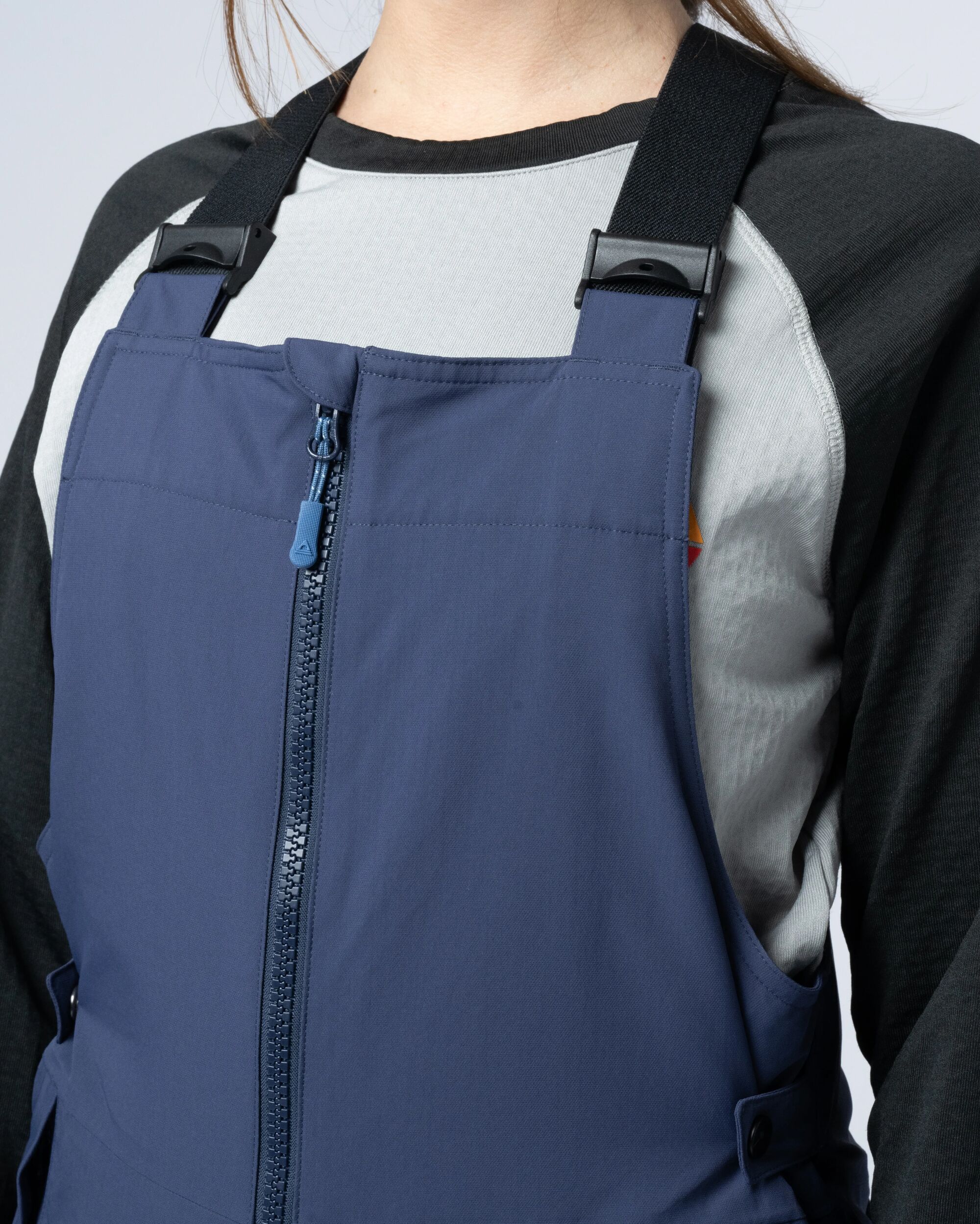 Snowscape Women's Recycled Bibpant - Rich Navy - Flatlay