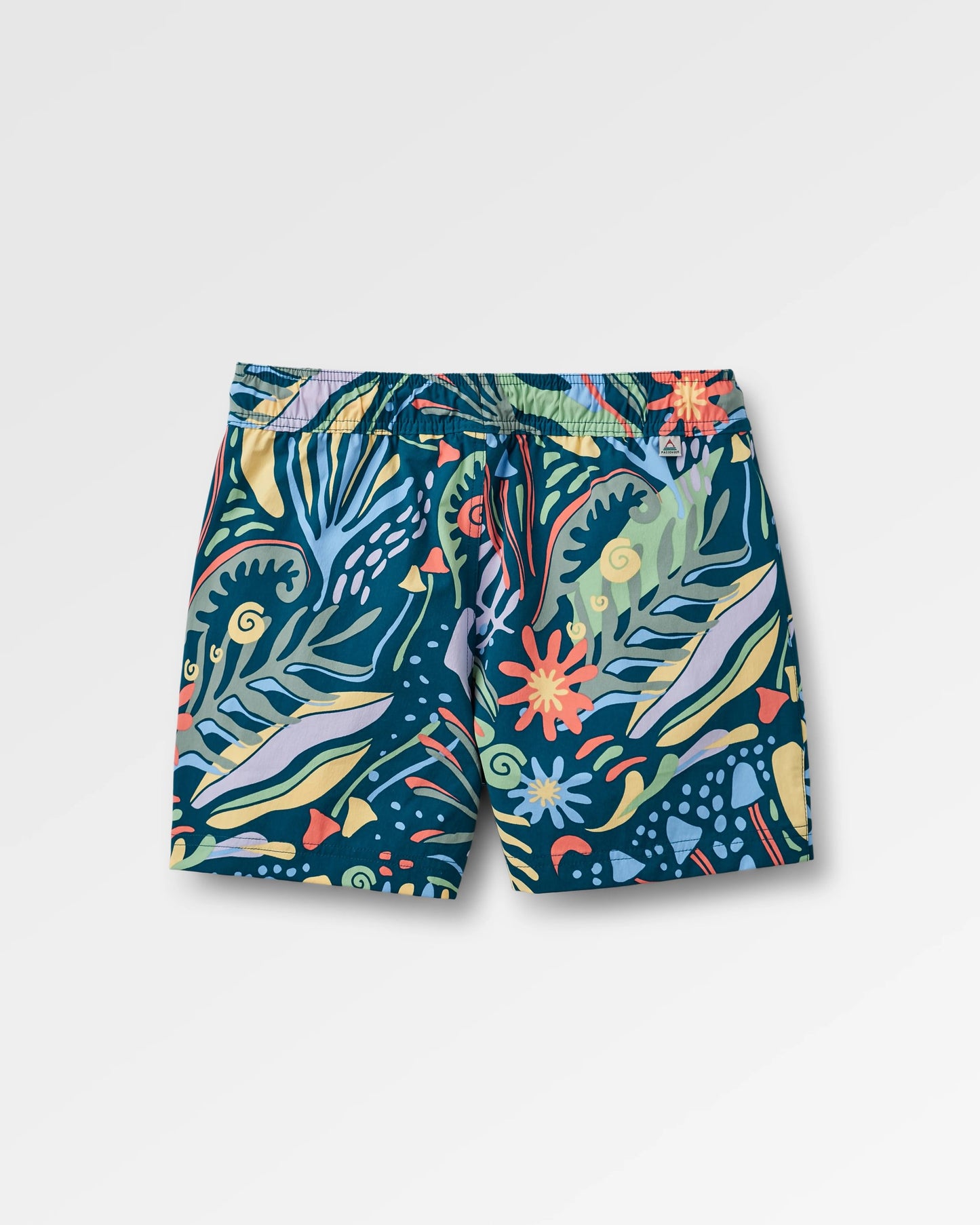 Way Out Short - Abstract Seaweed Tidal Blue - Flatlay