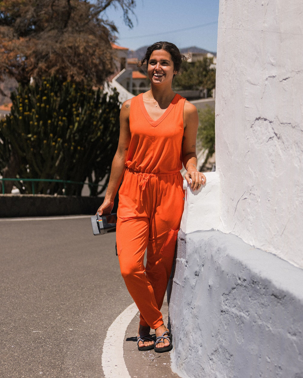 Aria Jumpsuit - Ember Orange - Lifestyle