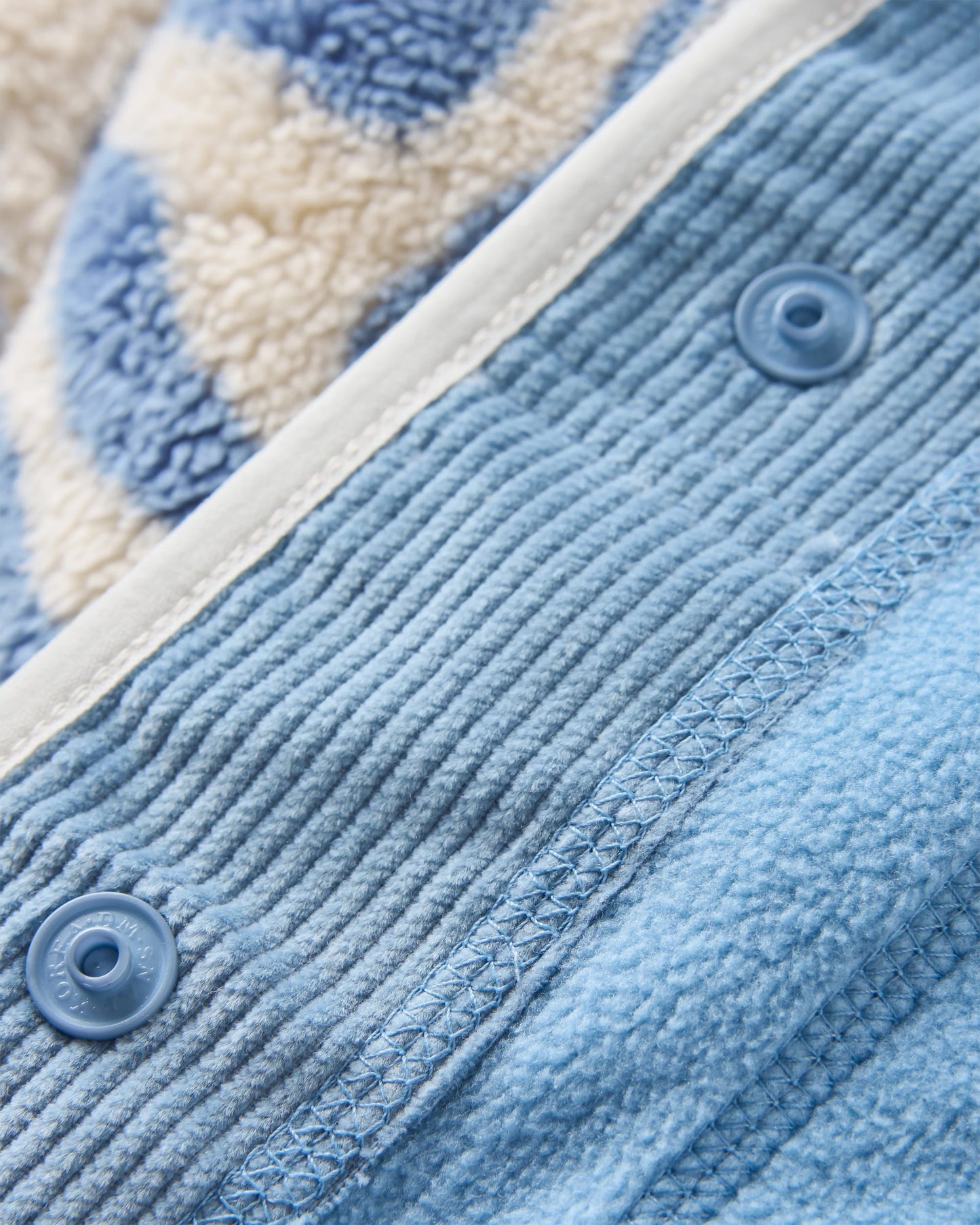 Iris Collarless Recycled Fleece Jacket - Strata Swirl Birch - Flatlay