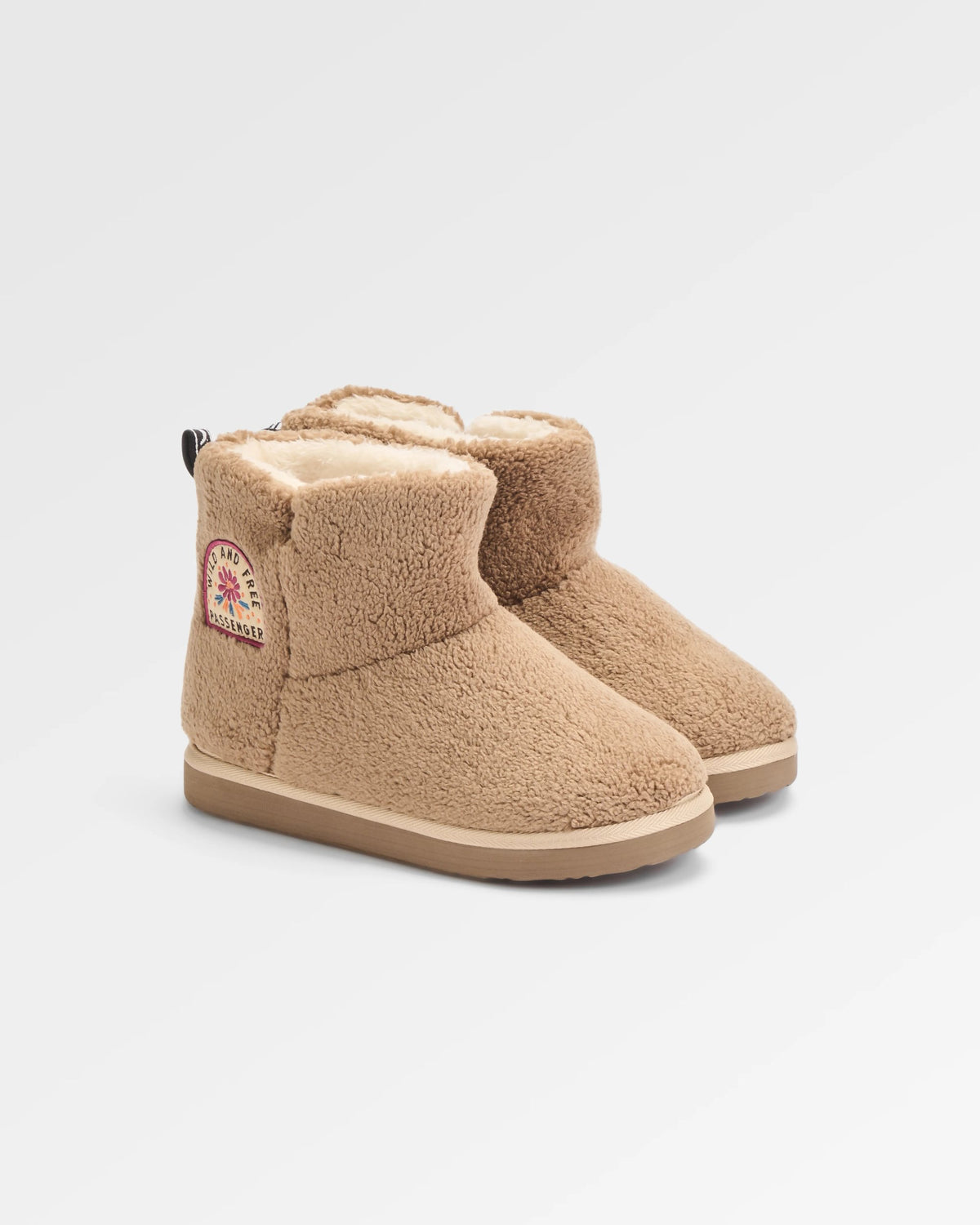 Hideaway Sherpa Fleece Slipper - Biscuit - Flatlay