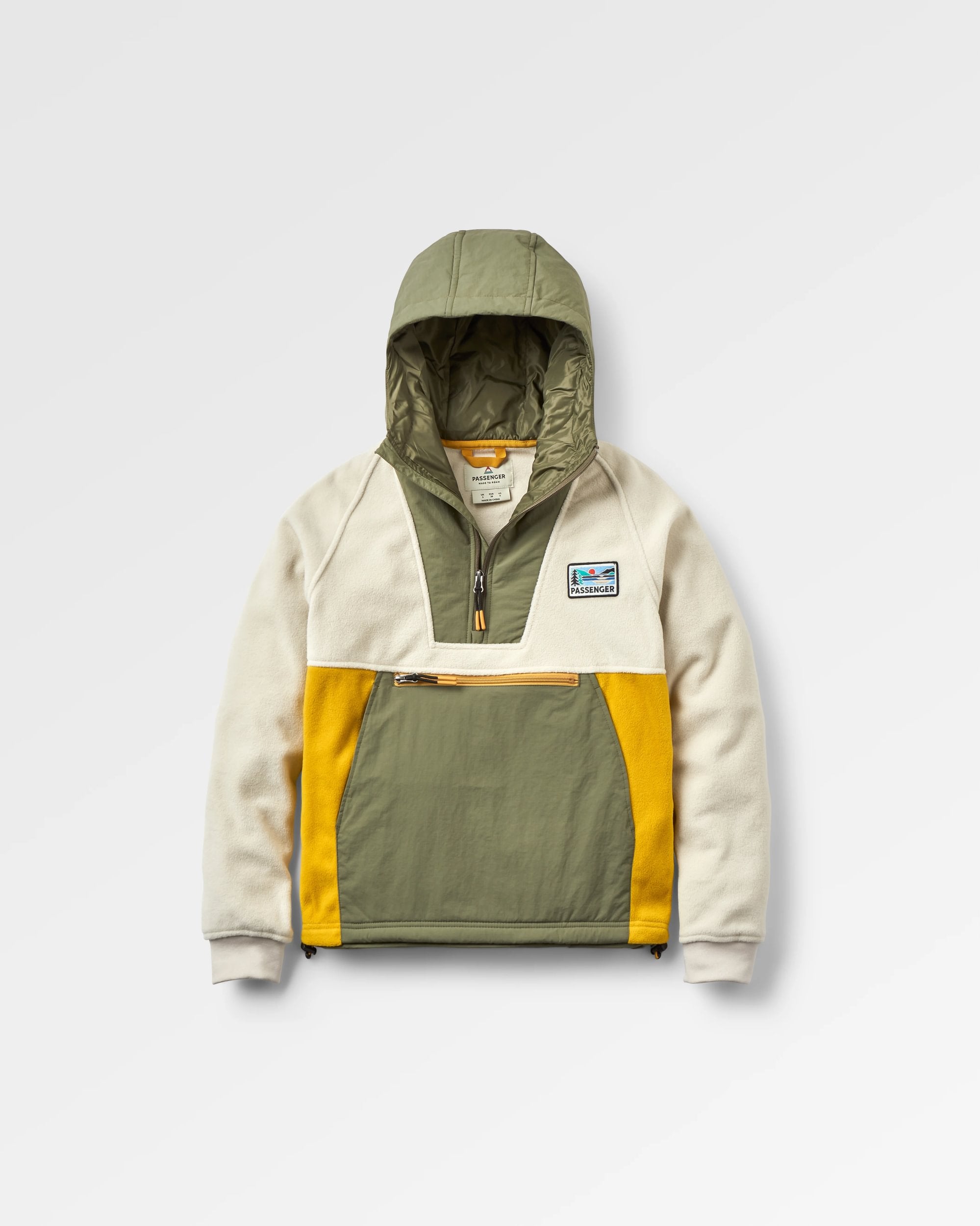 Alexander 2.0 Recycled Hooded Polar Fleece - Vintage White - Flatlay