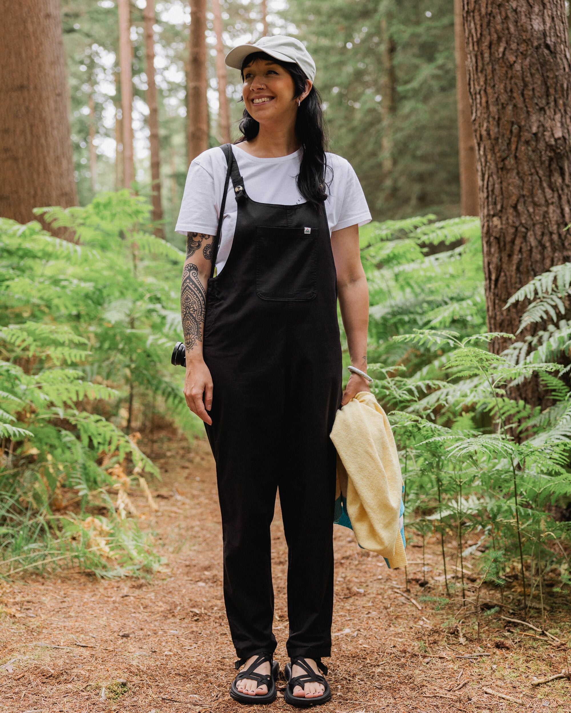 Meadows Organic Cotton Dungarees - Black - Lifestyle