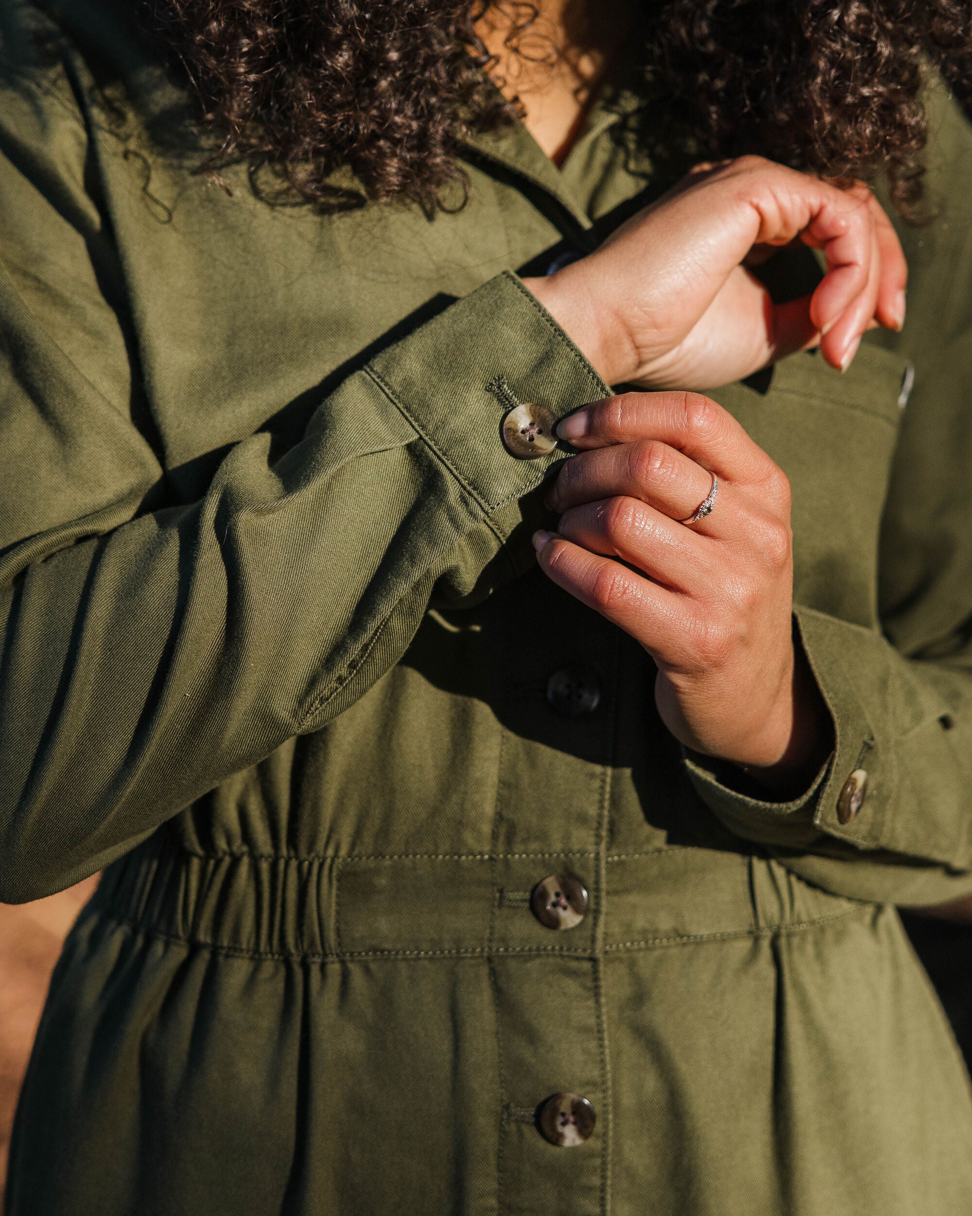 Resonate Boiler Suit - KhakiResonate Organic Cotton Boiler Suit - Khaki - Lifestyle