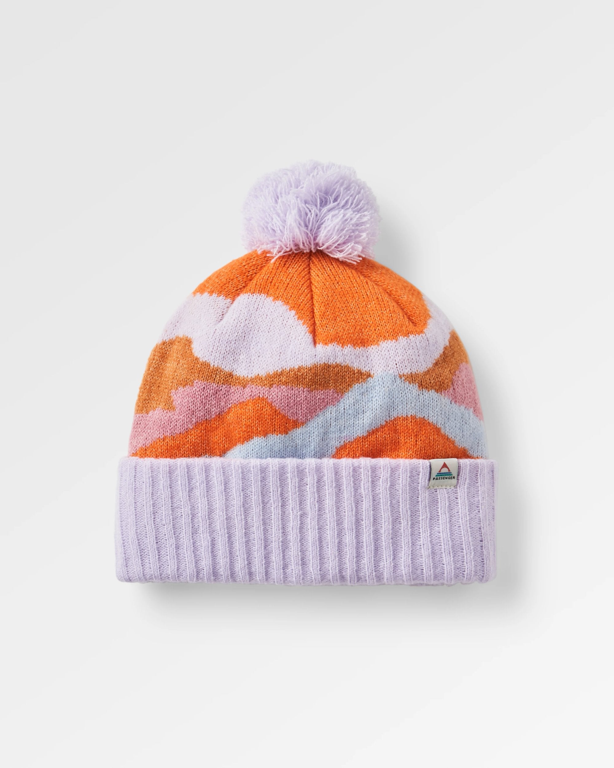Scenic Bobble Beanie - Scenic Sunrise Orange - Flatlay