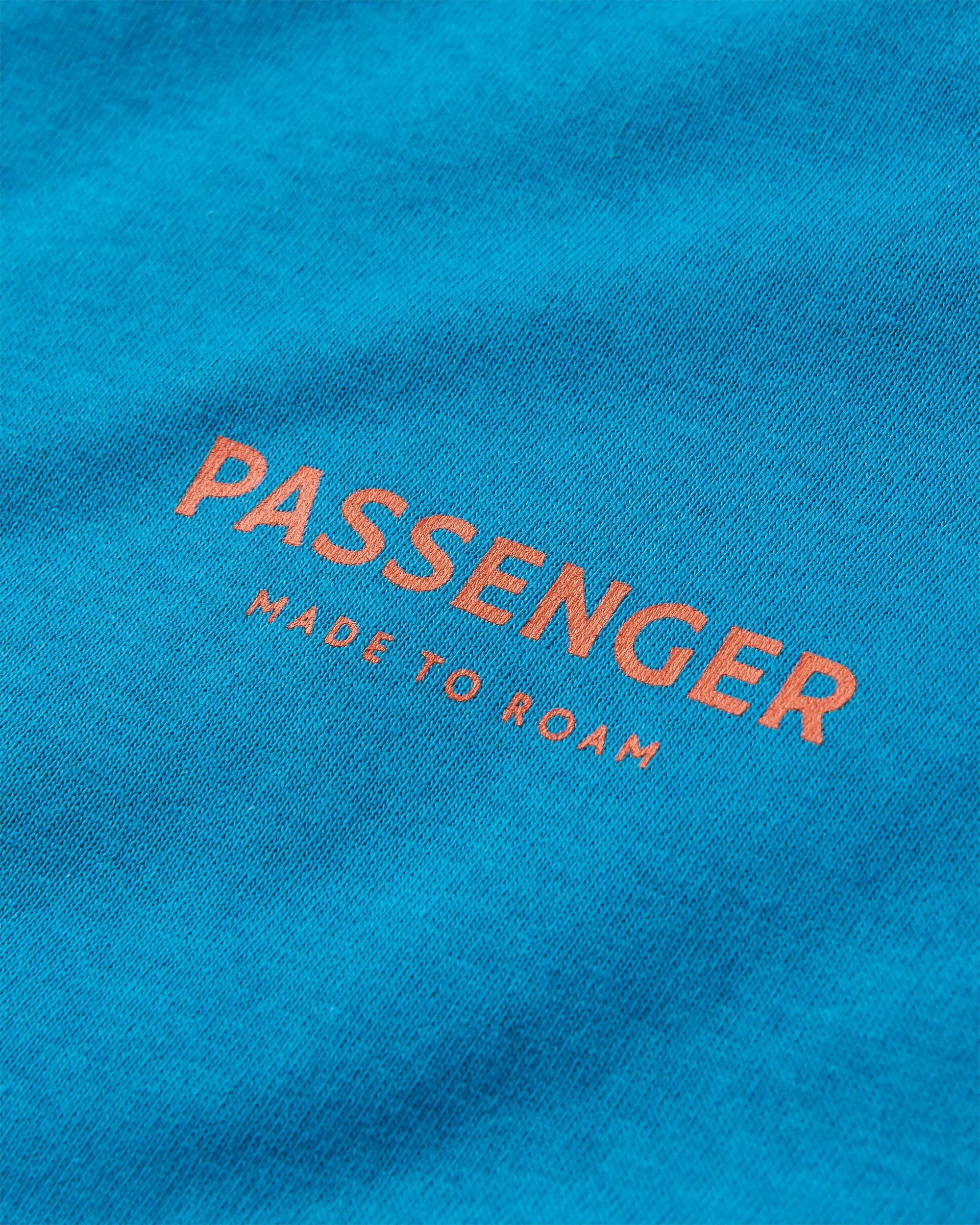 Maverick Recycled Cotton T-Shirt - Blue Pool - Flatlay