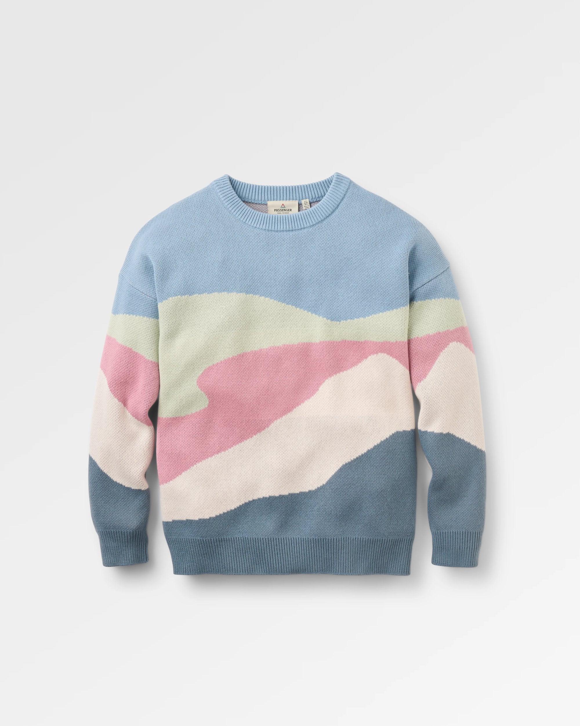 Scenic Knitted Jumper - Scenic Stormy Blue - Flatlay