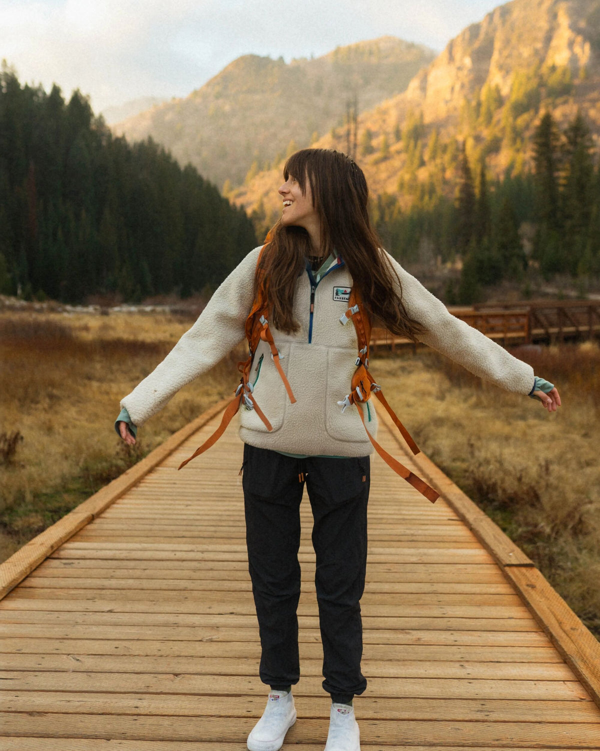 Maine 1/2 Zip Sherpa Fleece - Oatmeal - Lifestyle