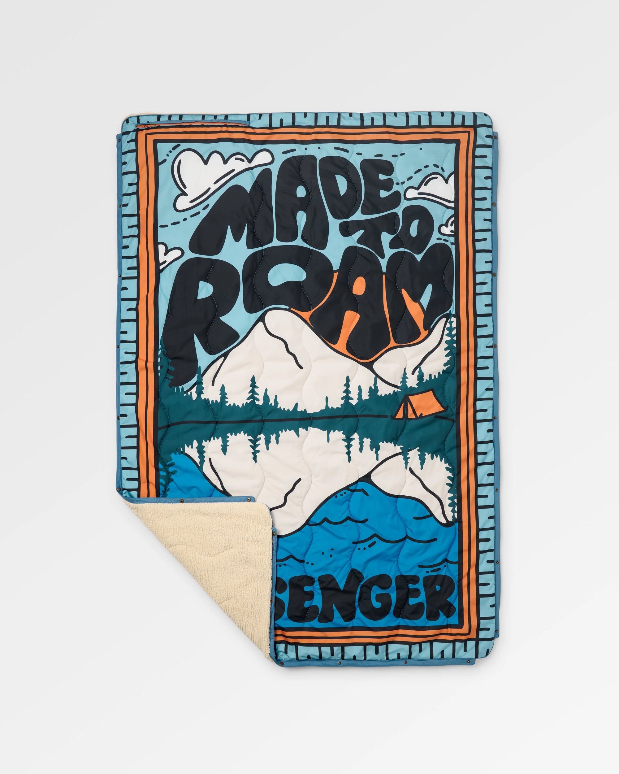 Cabin Recycled Sherpa Blanket - Reflect - Flatlay