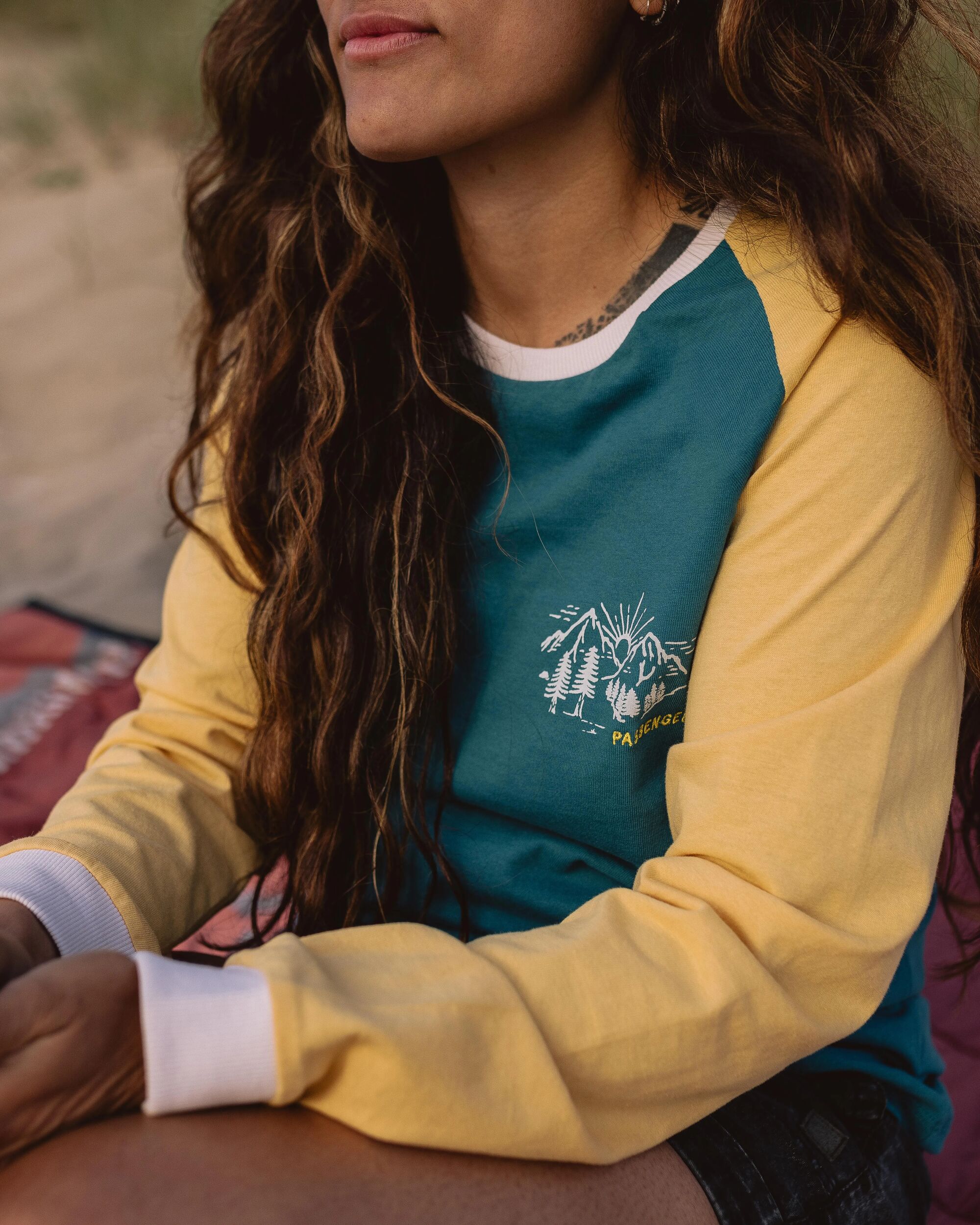 Riser Recycled Cotton LS T-Shirt - Blue Coral - Lifestyle