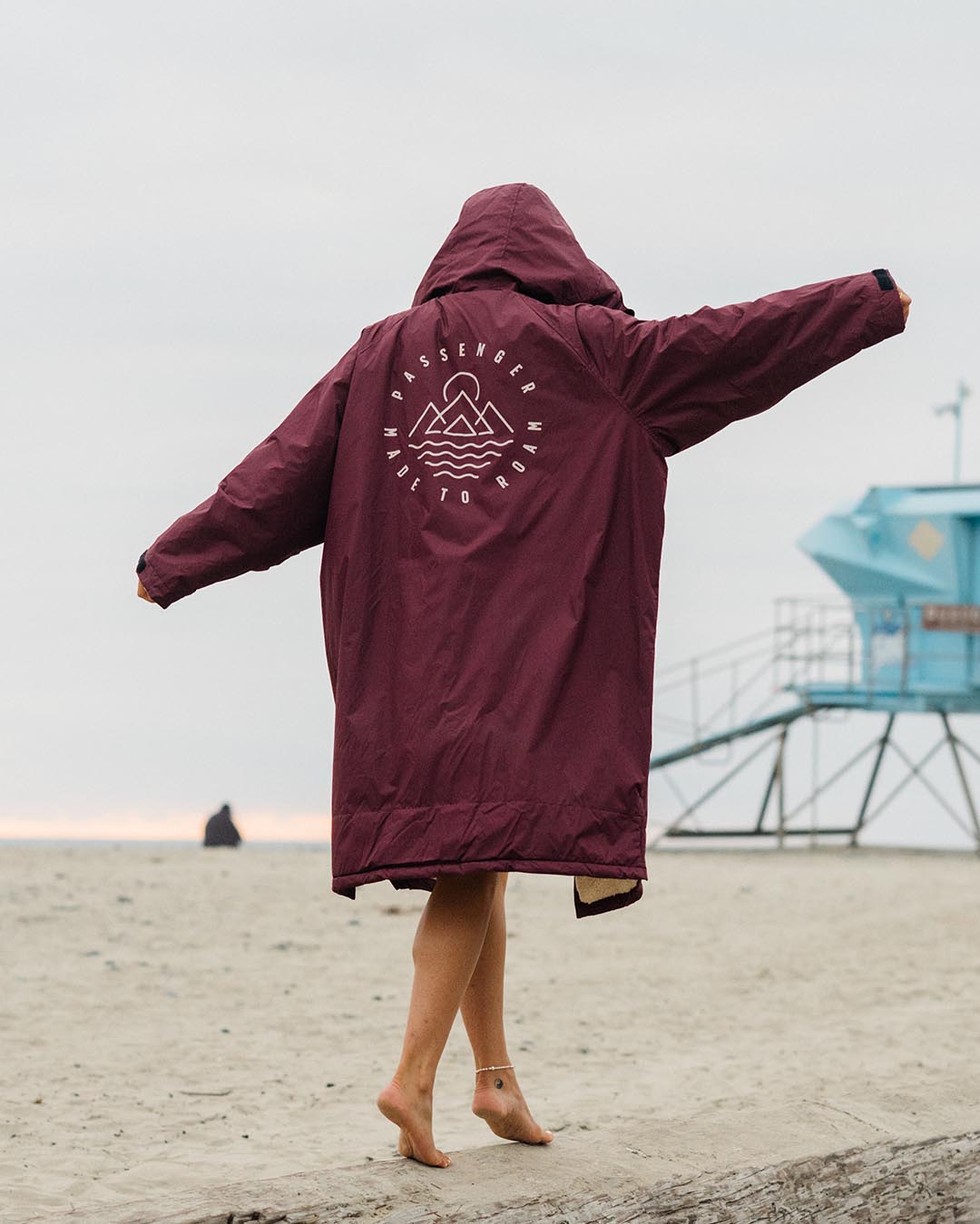 Escapism Recycled Sherpa Lined Changing Robe - Windsor Wine - Lifestyle - Female