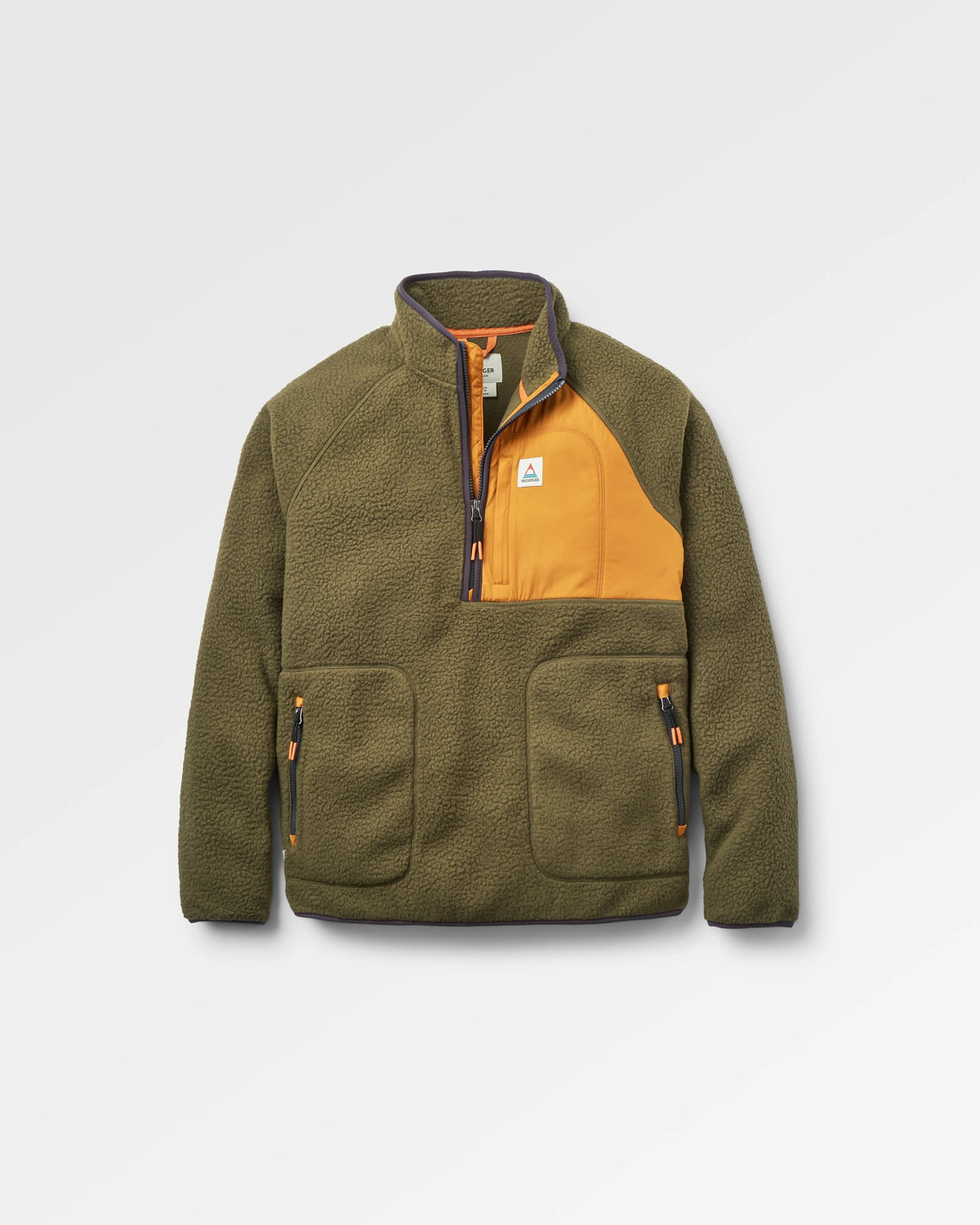Offgrid 1/2 Zip Sherpa Fleece - Dark Olive - Flatlay