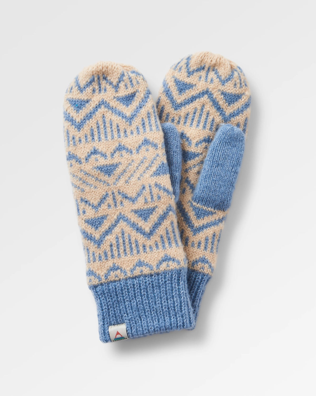 Nurture Fleece Lined Mittens - Faded Denim - Flatlay