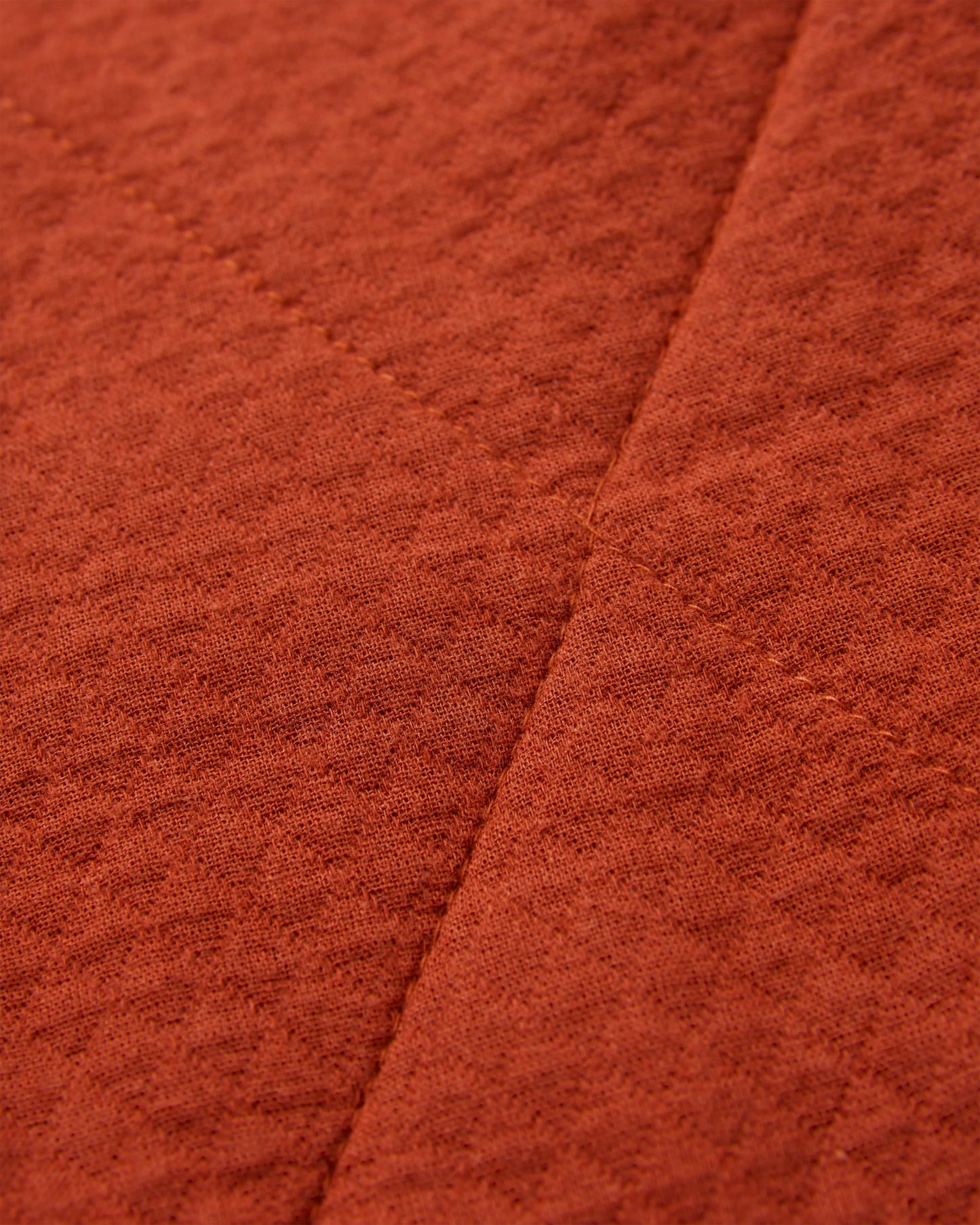 Mira Organic Cotton Quilted Overshirt - Red Ochre - Flatlay
