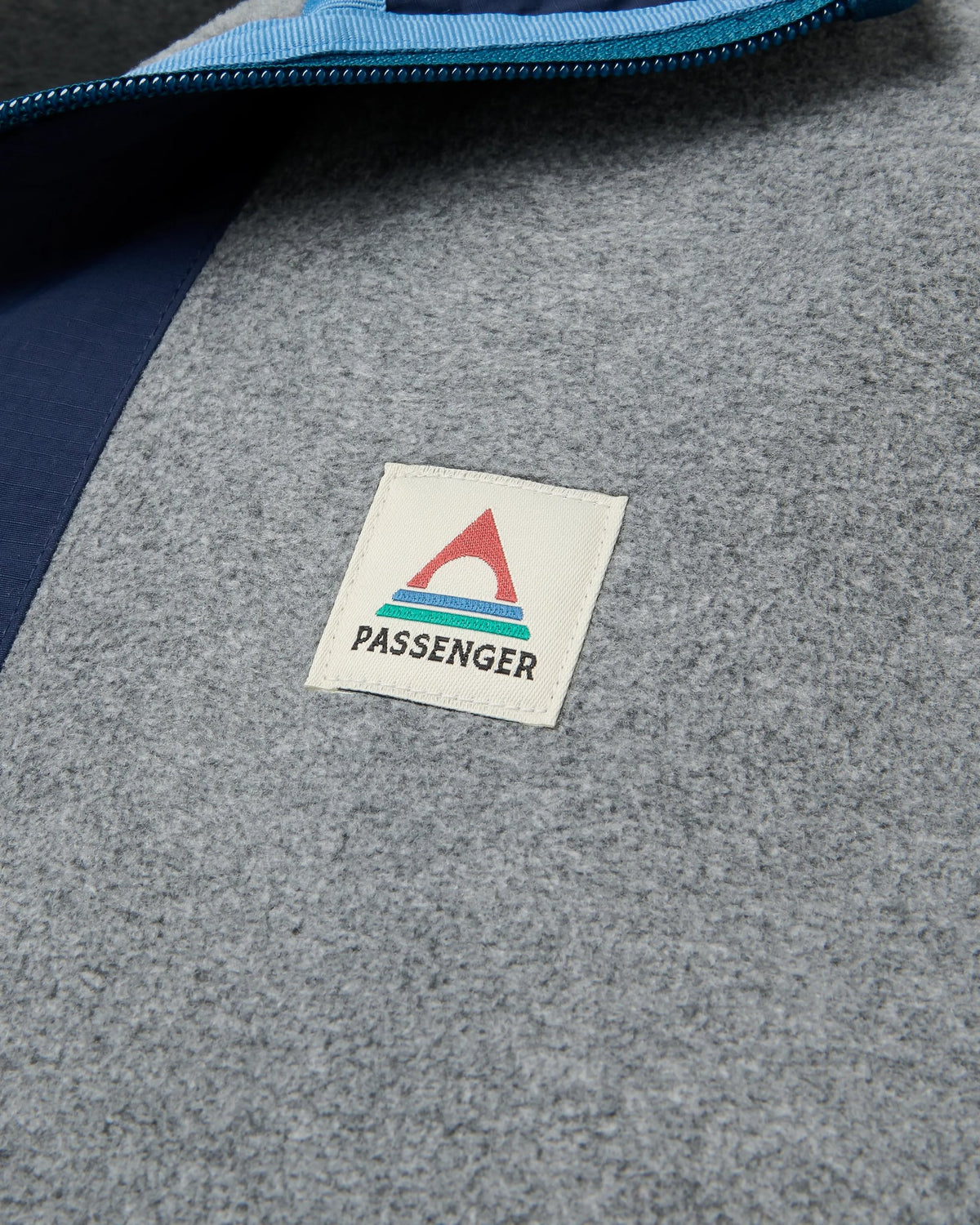 Woodland Hooded Polartec® Fleece - Grey Marl/Dark Denim - Flatlay
