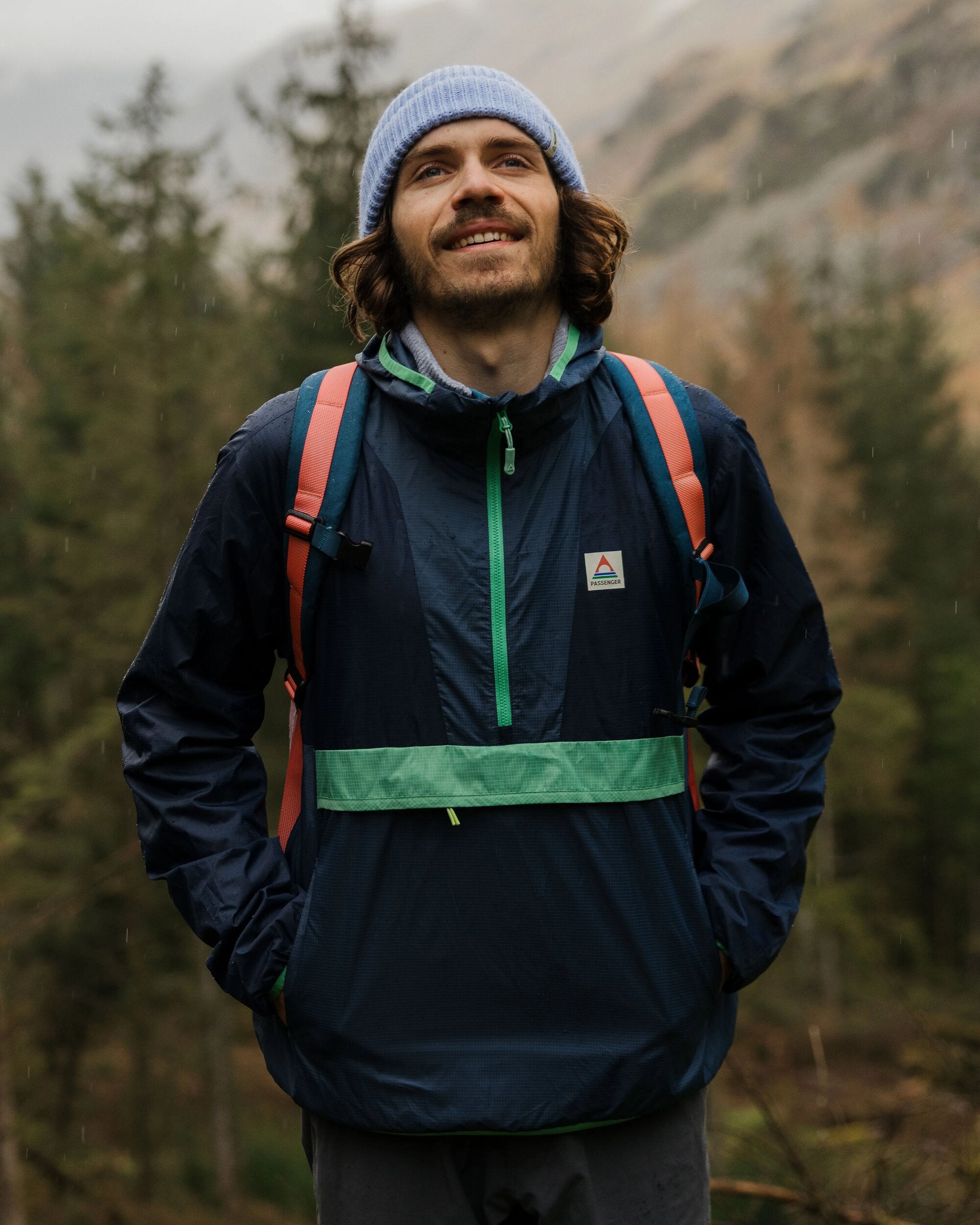 Gusto Recycled Windshell Anorak - Rich Navy/Dark Denim - Lifestyle