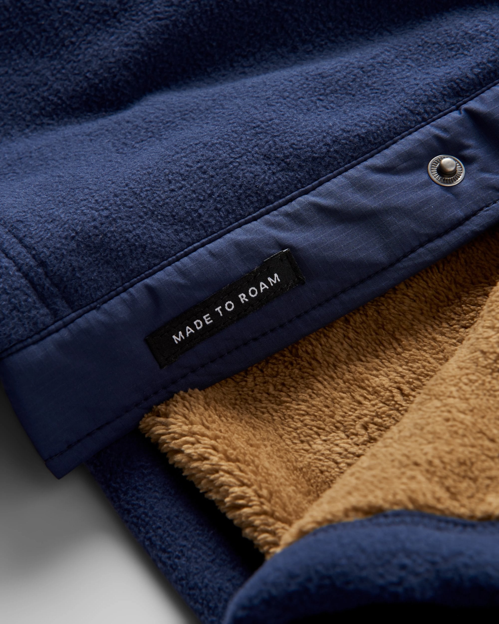 Firelight Sherpa Lined Overshirt - Rich Navy - Flatlay