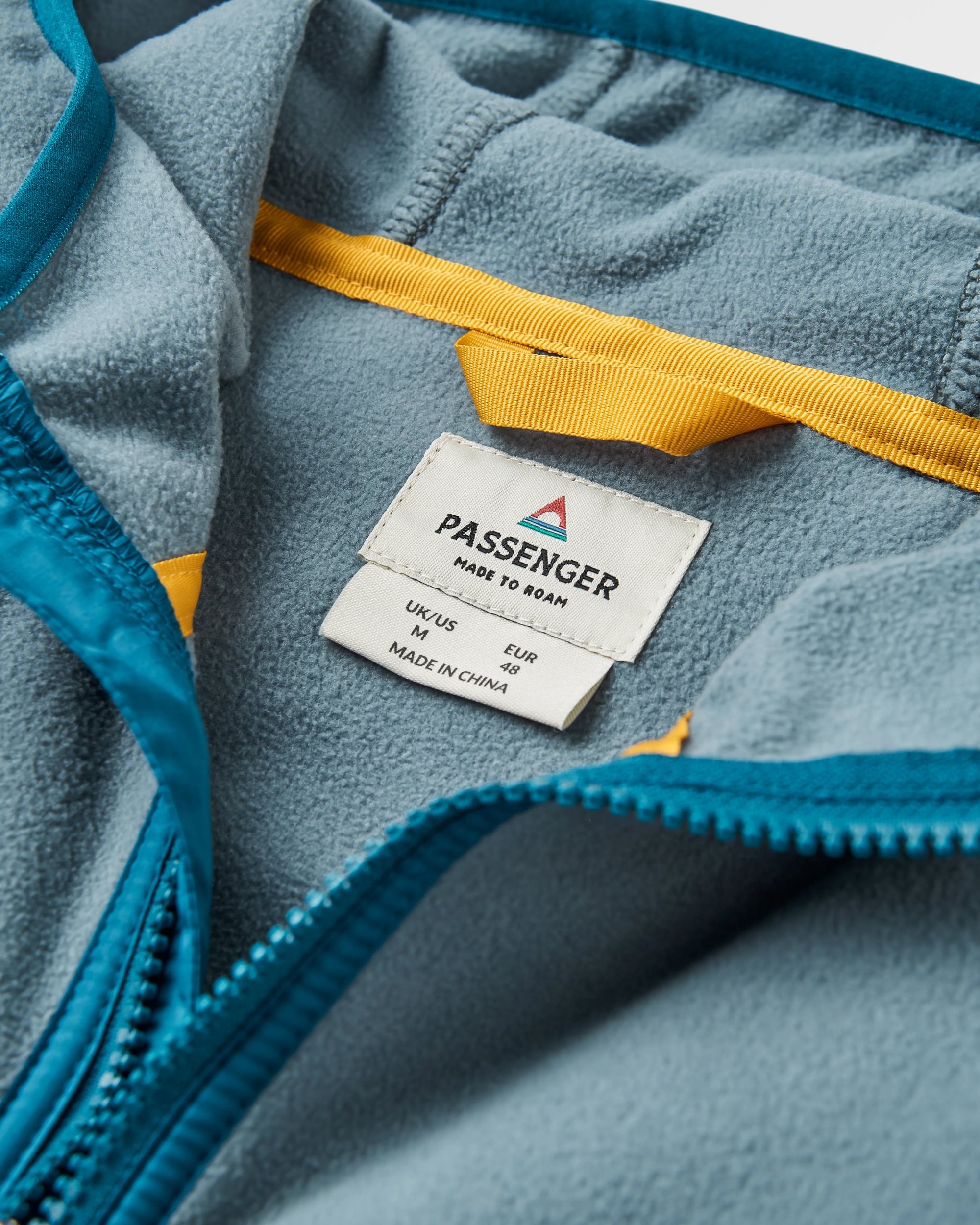 Set Off Recycled Polar Hooded Fleece - Tidal Blue/Storm Grey - Flatlay