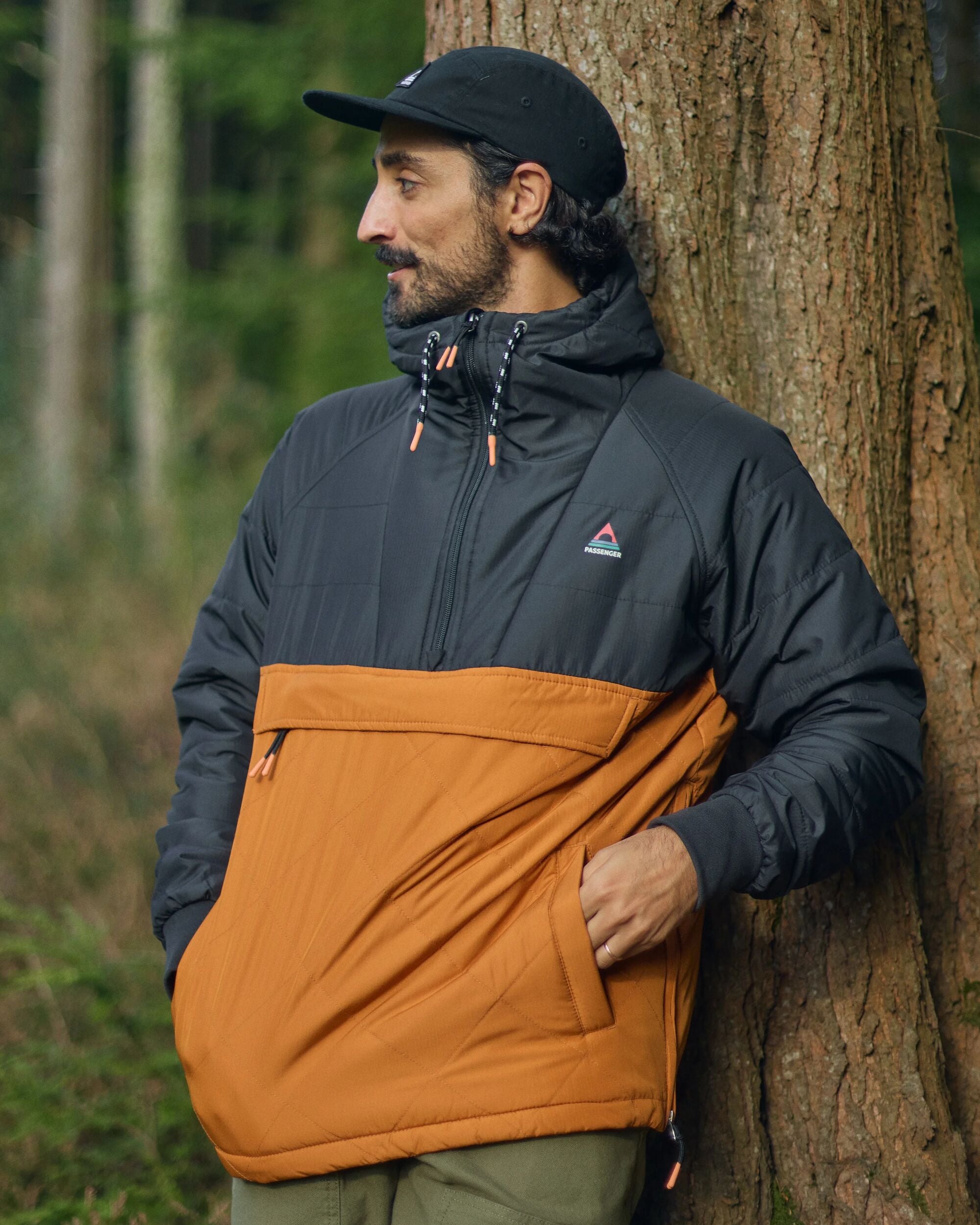 Oceanic Recycled Insulated Anorak - Black/Retro Orange - Lifestyle