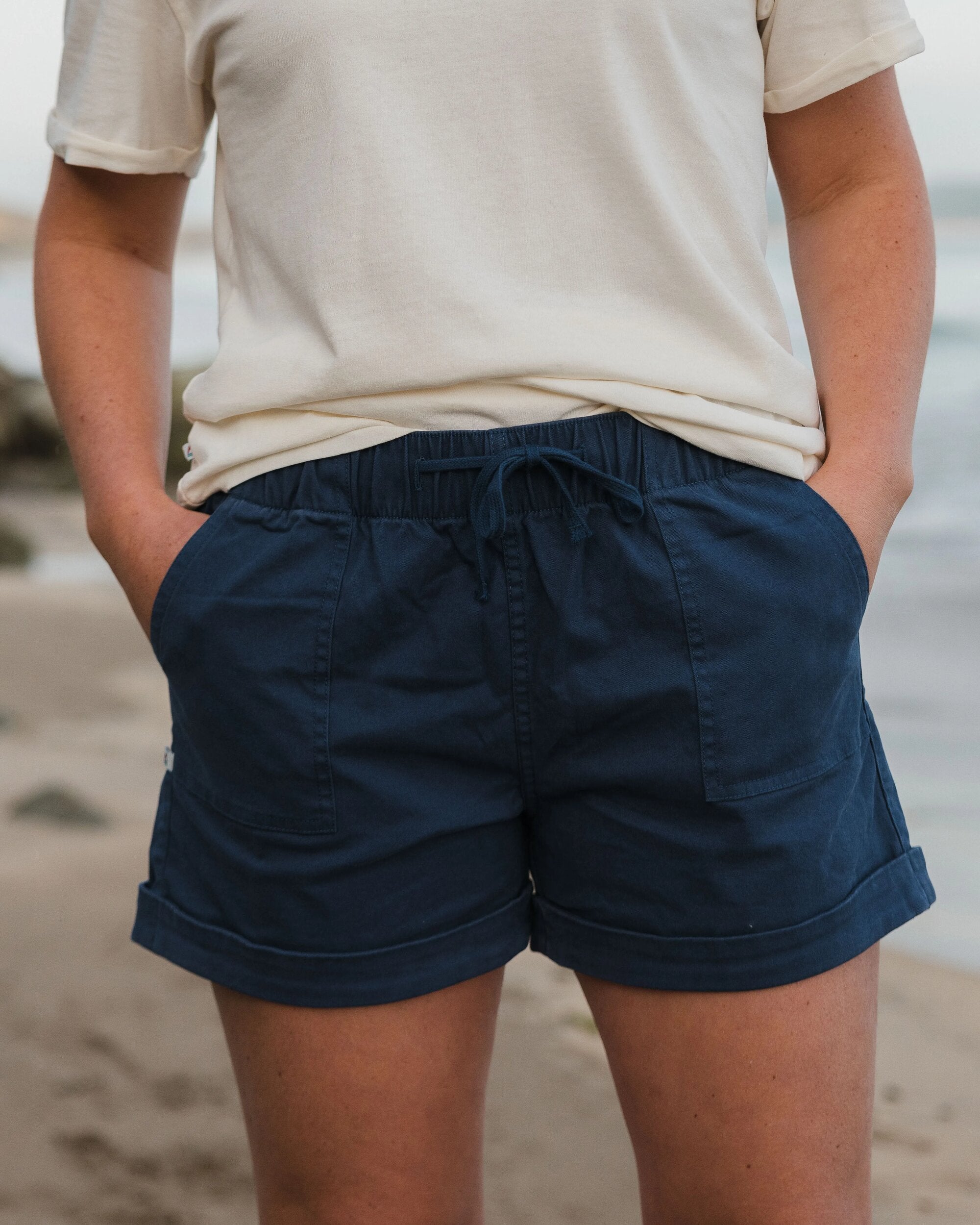 Carriso Organic Cotton Short - Dark Denim - Lifestyle