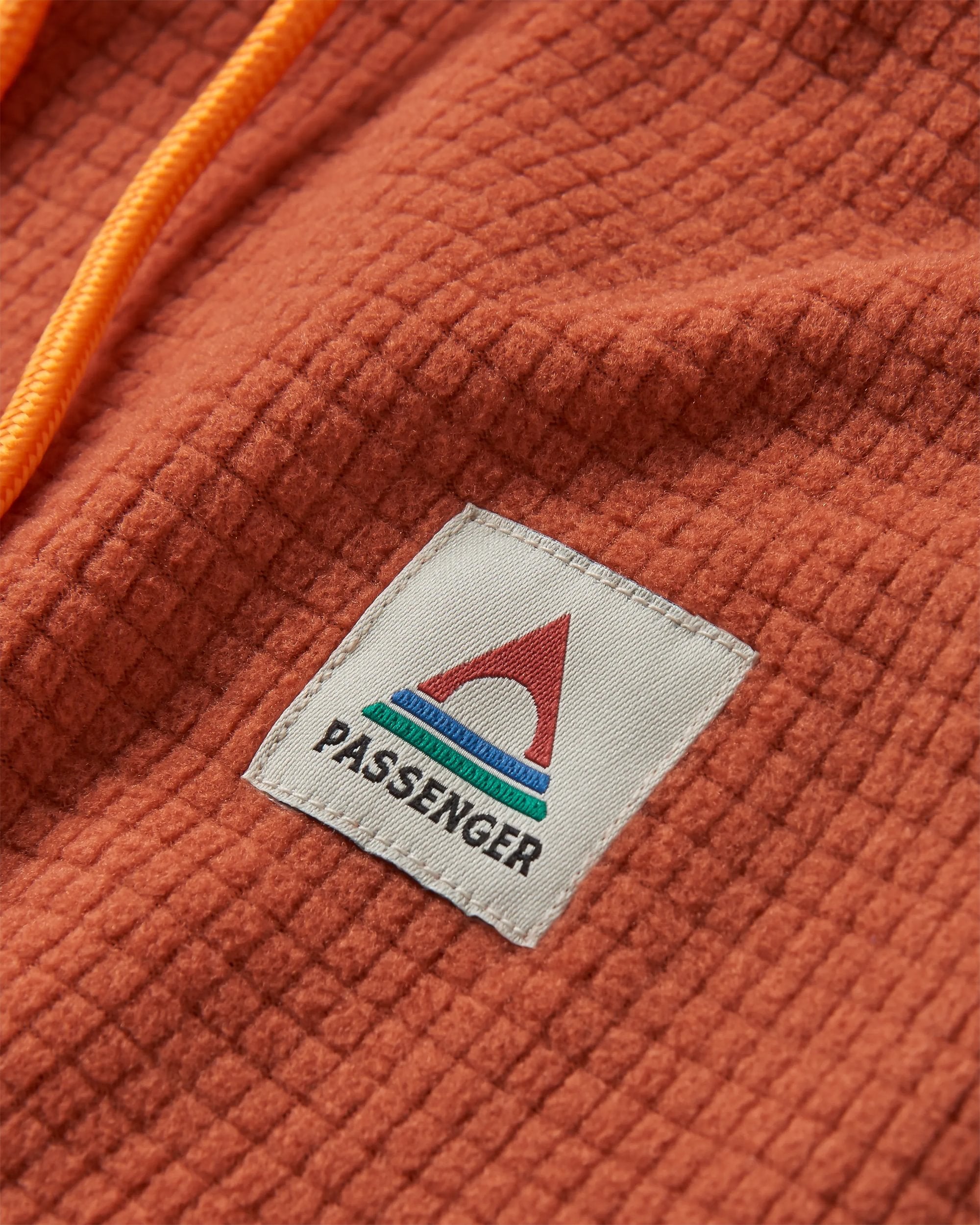 Point Recycled Grid Polar Fleece Hoodie - Baked Clay - Flatlay