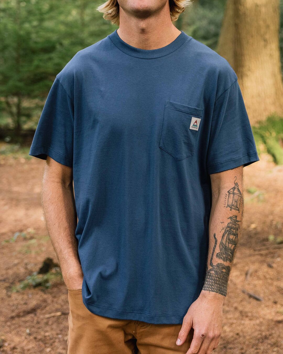Heritage Organic Relaxed Fit T-Shirt - Dark Denim - Lifestyle