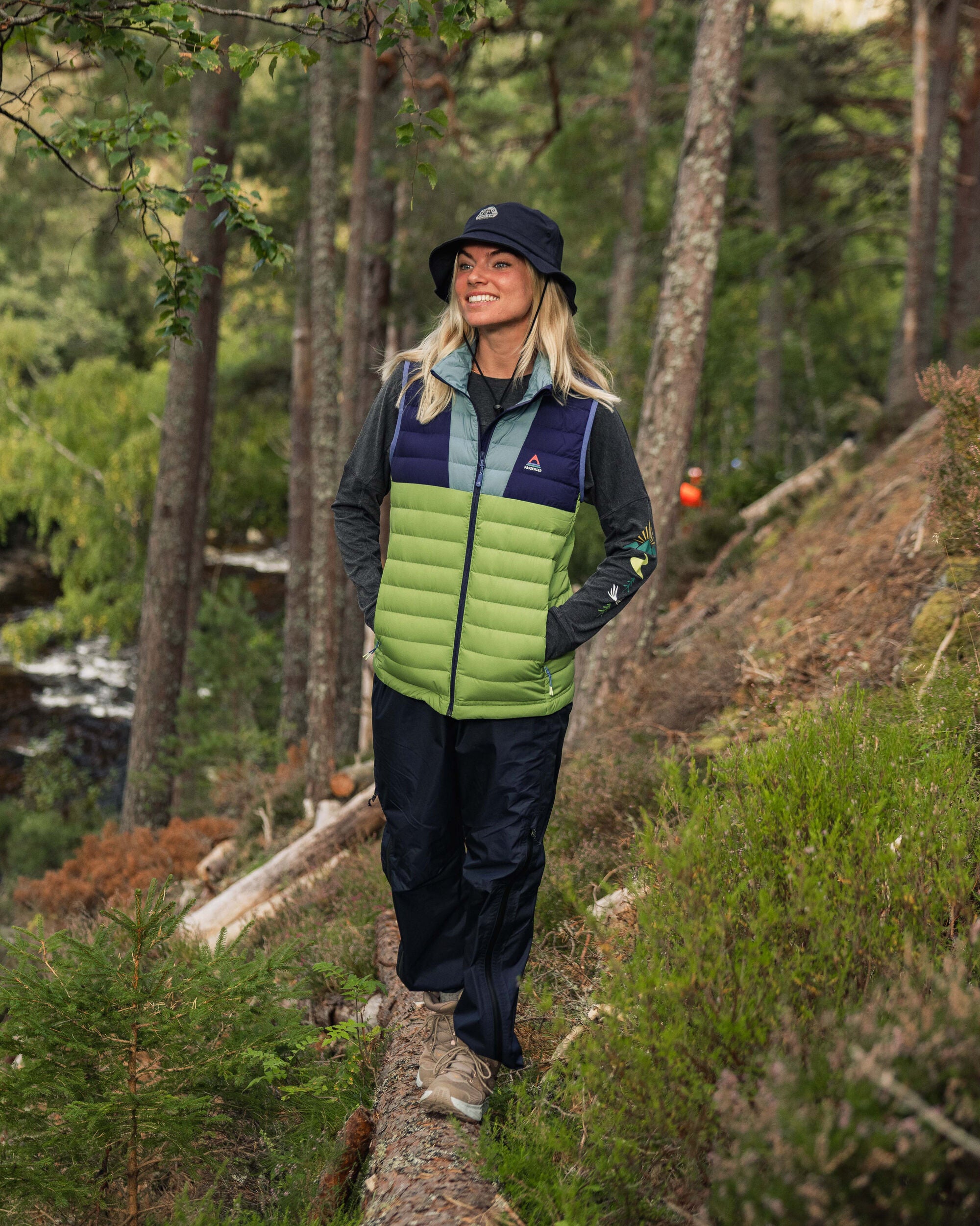 Northstar Down Recycled Vest -  Rich Navy/Pear Green/Arctic - Lifestyle