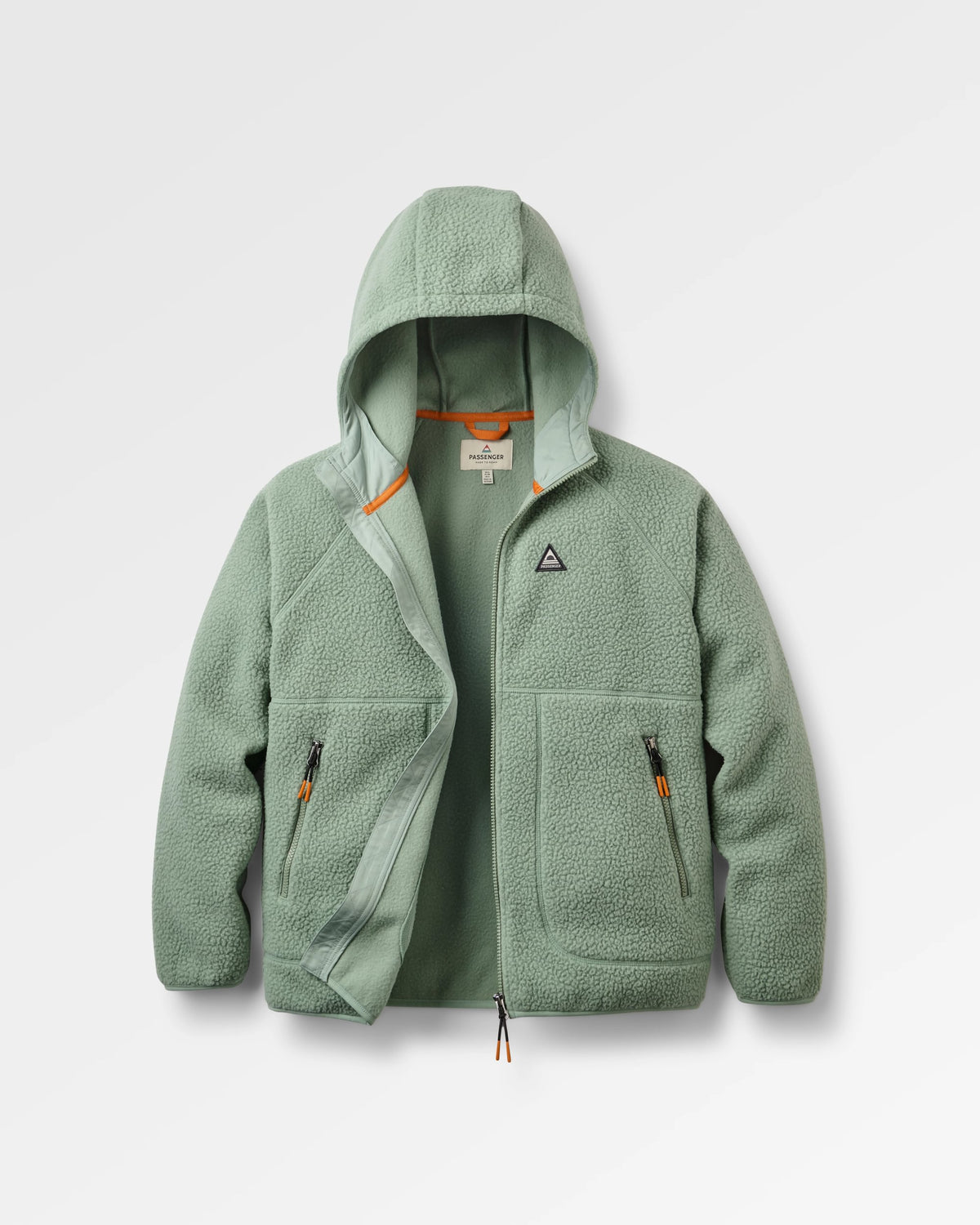 Home Full Zip Hooded Sherpa Fleece - Pistachio - Flatlay