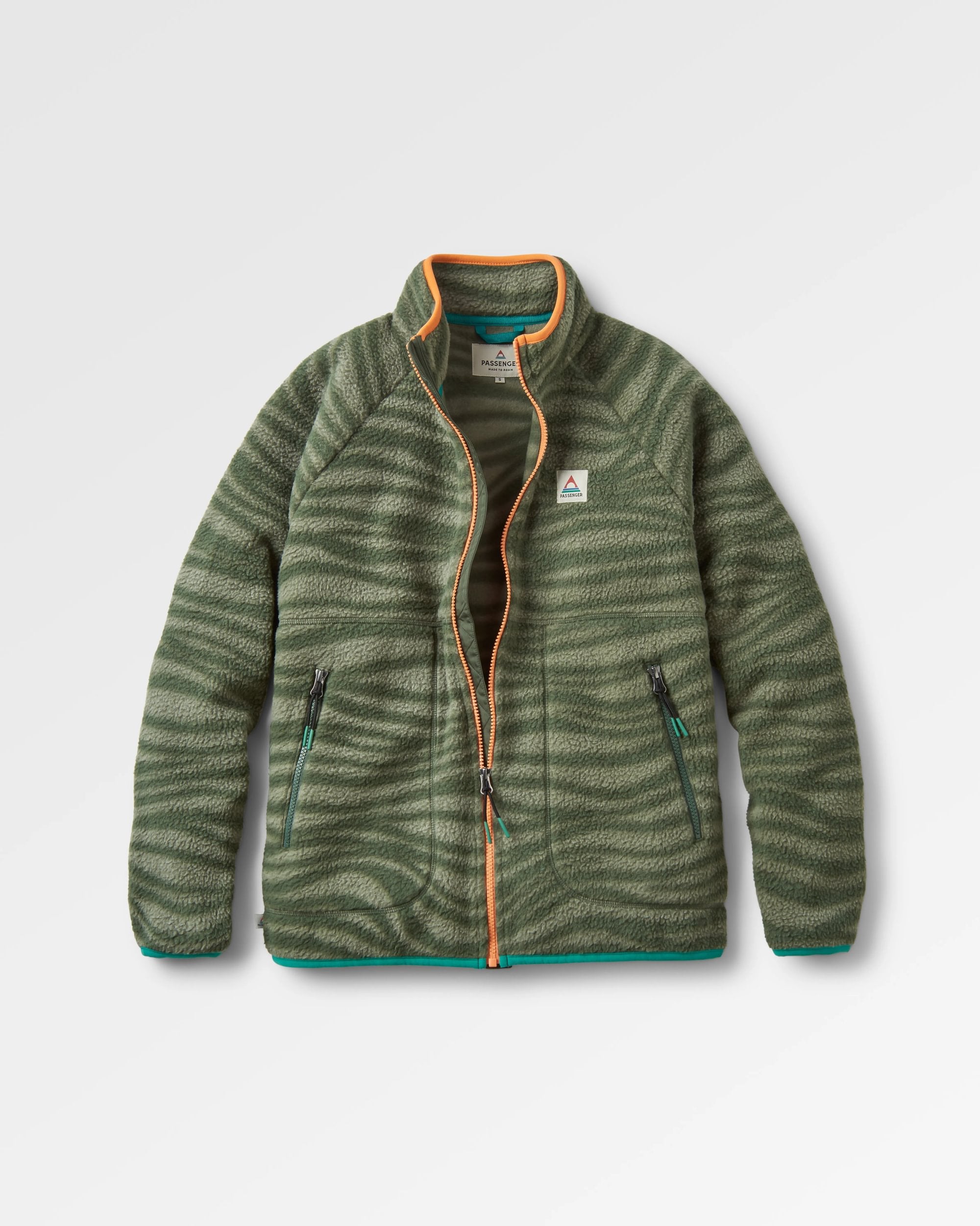 Fairbanks Full Zip Recycled Sherpa Fleece - Strata Fir Tree - Flatlay