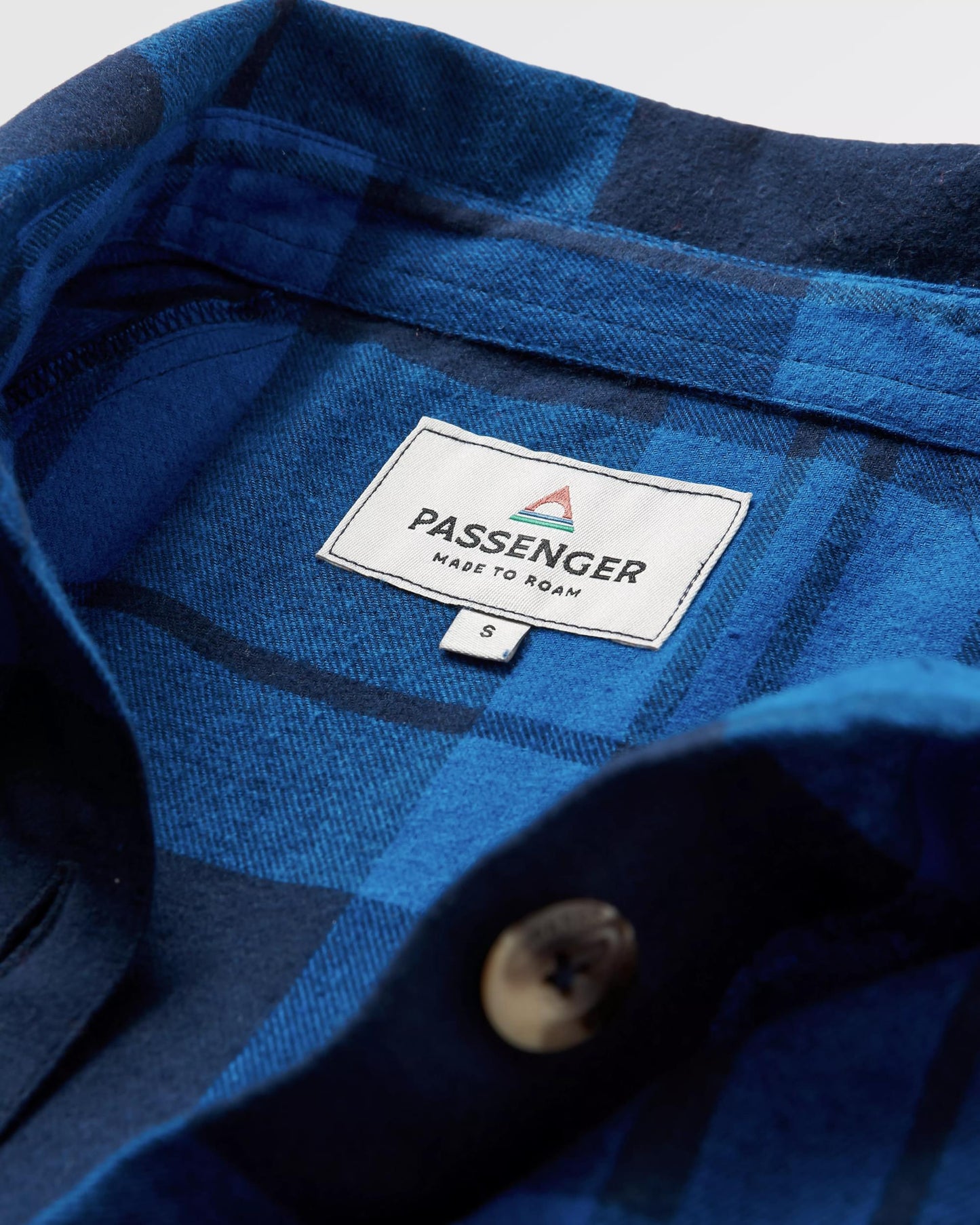 Harmony Organic Cotton Check Shirt - True Blue - Flatlay