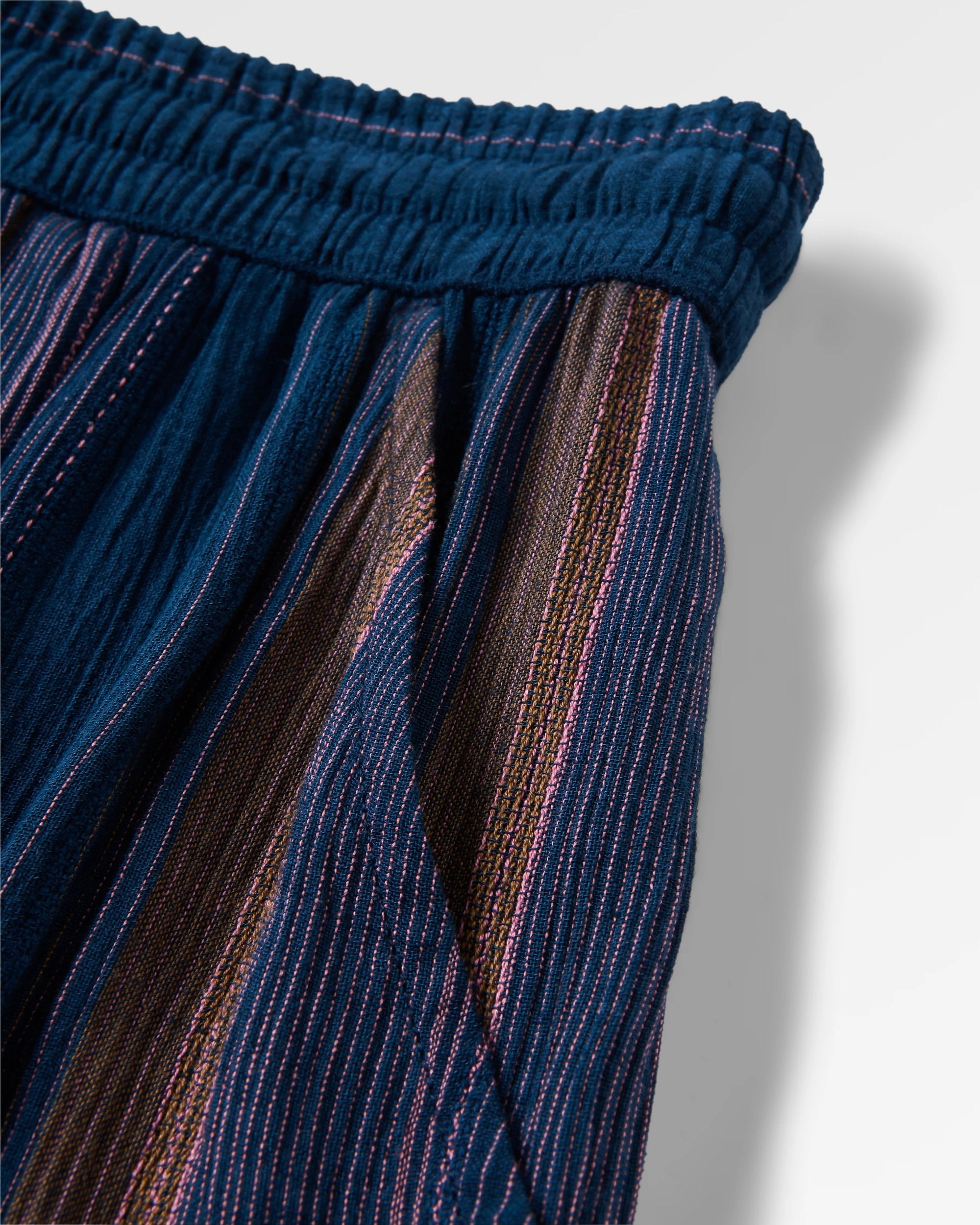 Dew EcoVero Woven Skirt - Dark Denim Multi Stripe - Flatlay