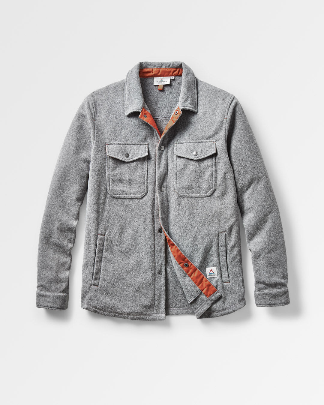 Maple Polar Recycled Fleece Shirt - Grey Marl - Flatlay