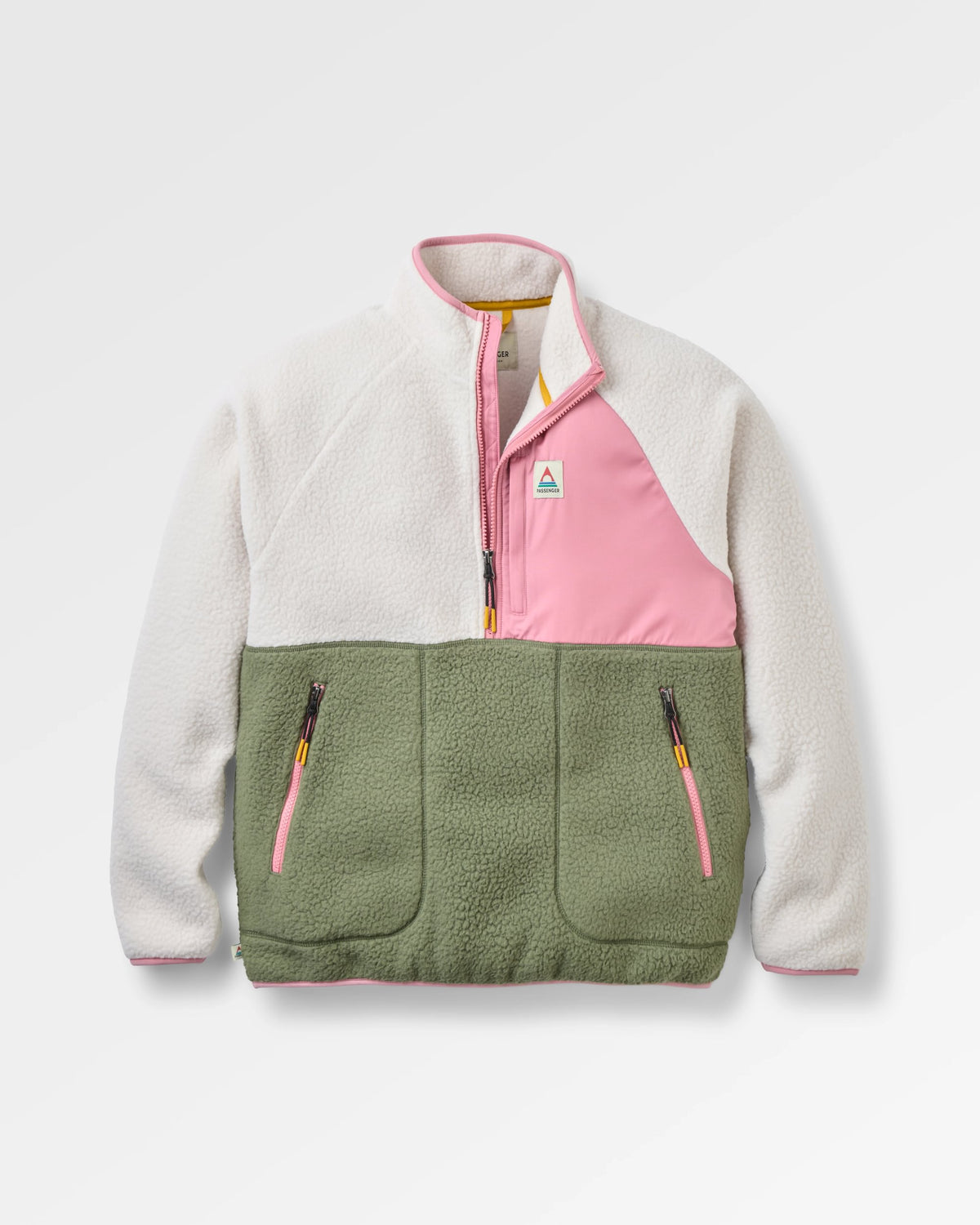 Home Sherpa Fleece - Dusty Olive/White Sand - Flatlay