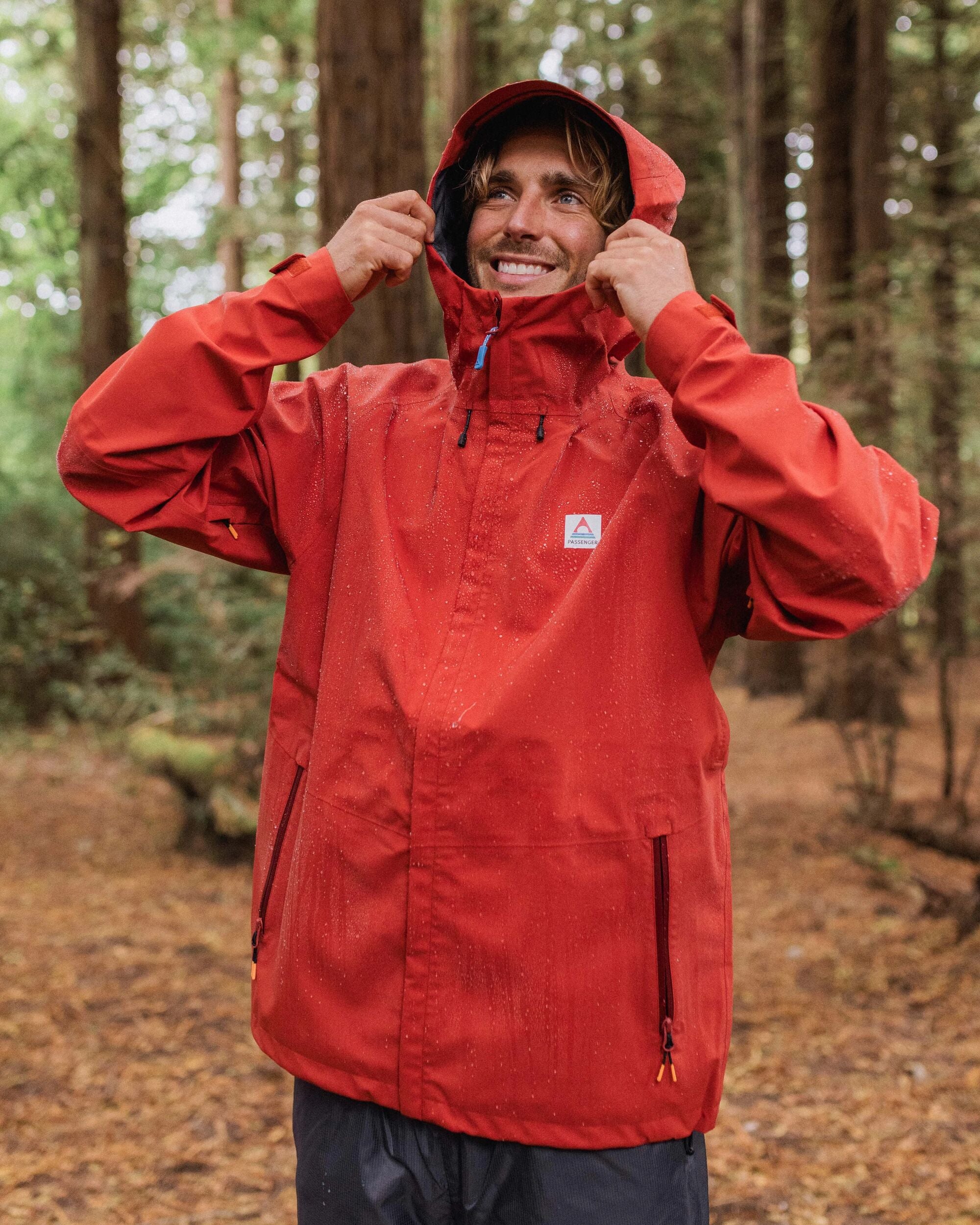 Five Season Recycled Waterproof Jacket - Red Ochre - Lifestyle