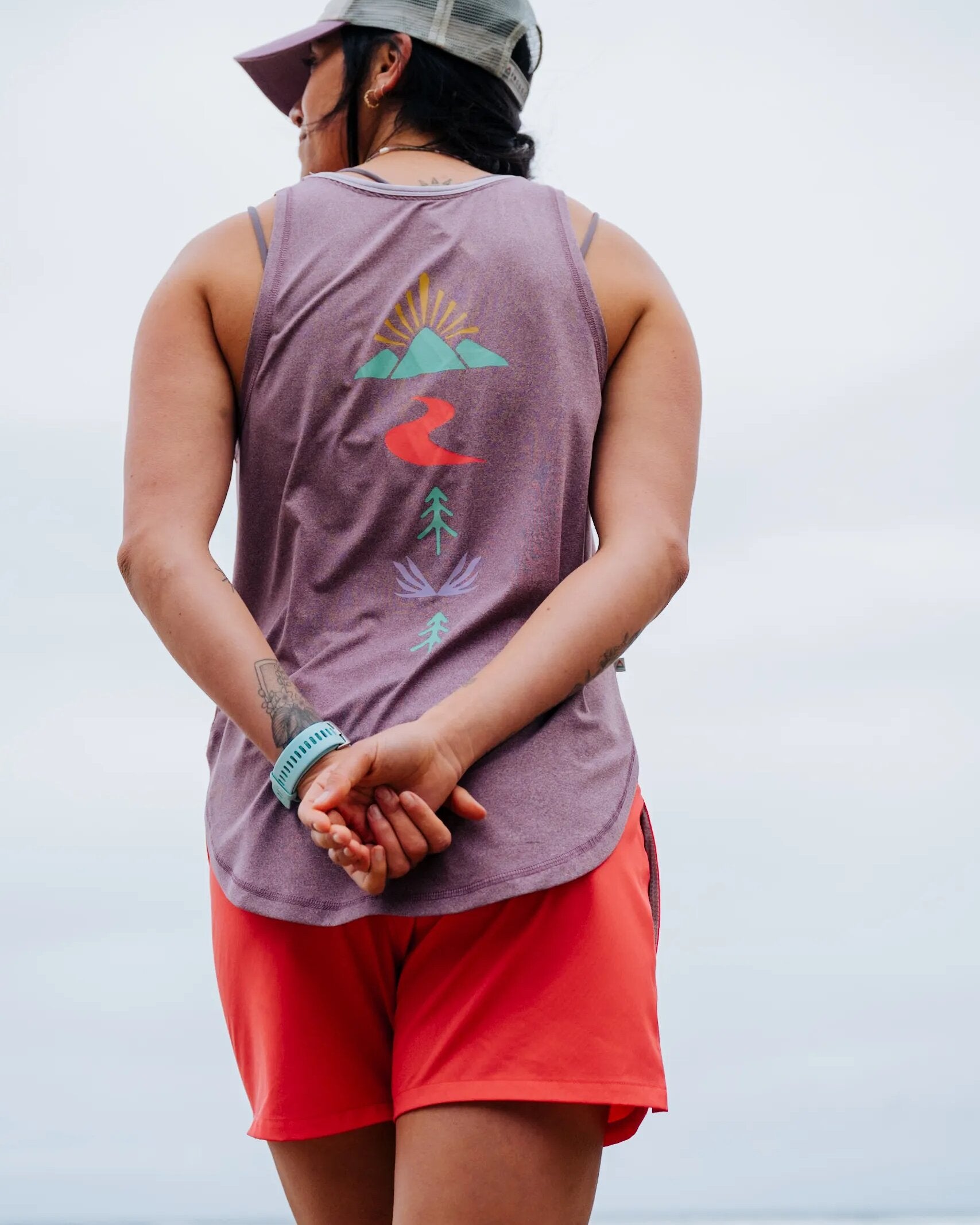 Breezy Recycled Active Vest - Berry Marl - Lifestyle