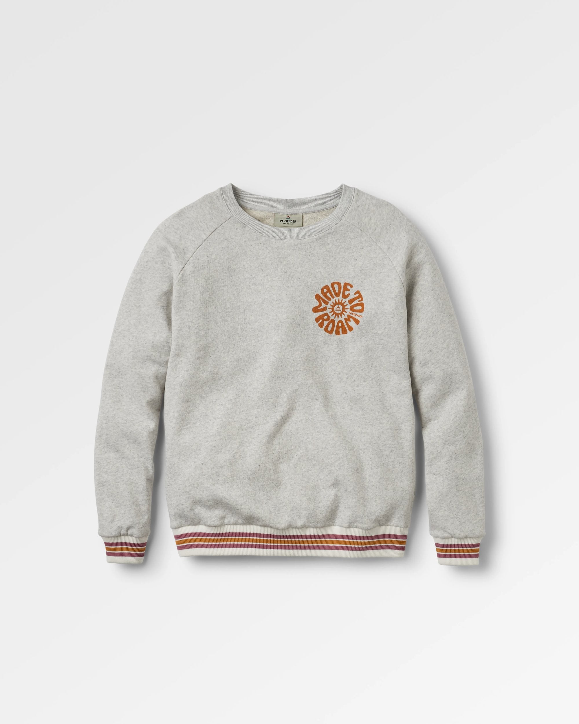 Fade Organic Cotton Sweatshirt - Light Grey Marl - Flatlay