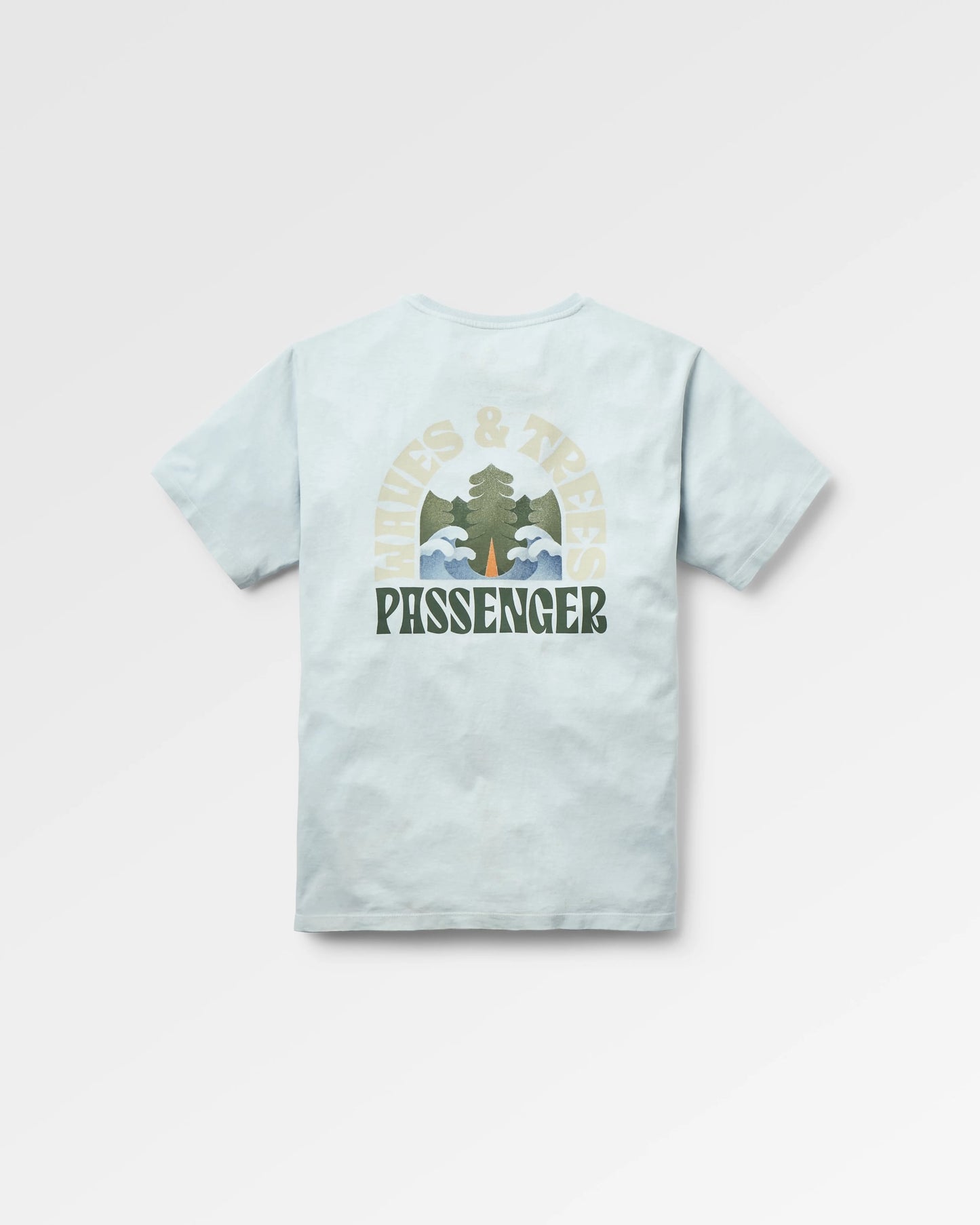 Outsiders Recycled Cotton T-Shirt - Ice Blue - Flatlay