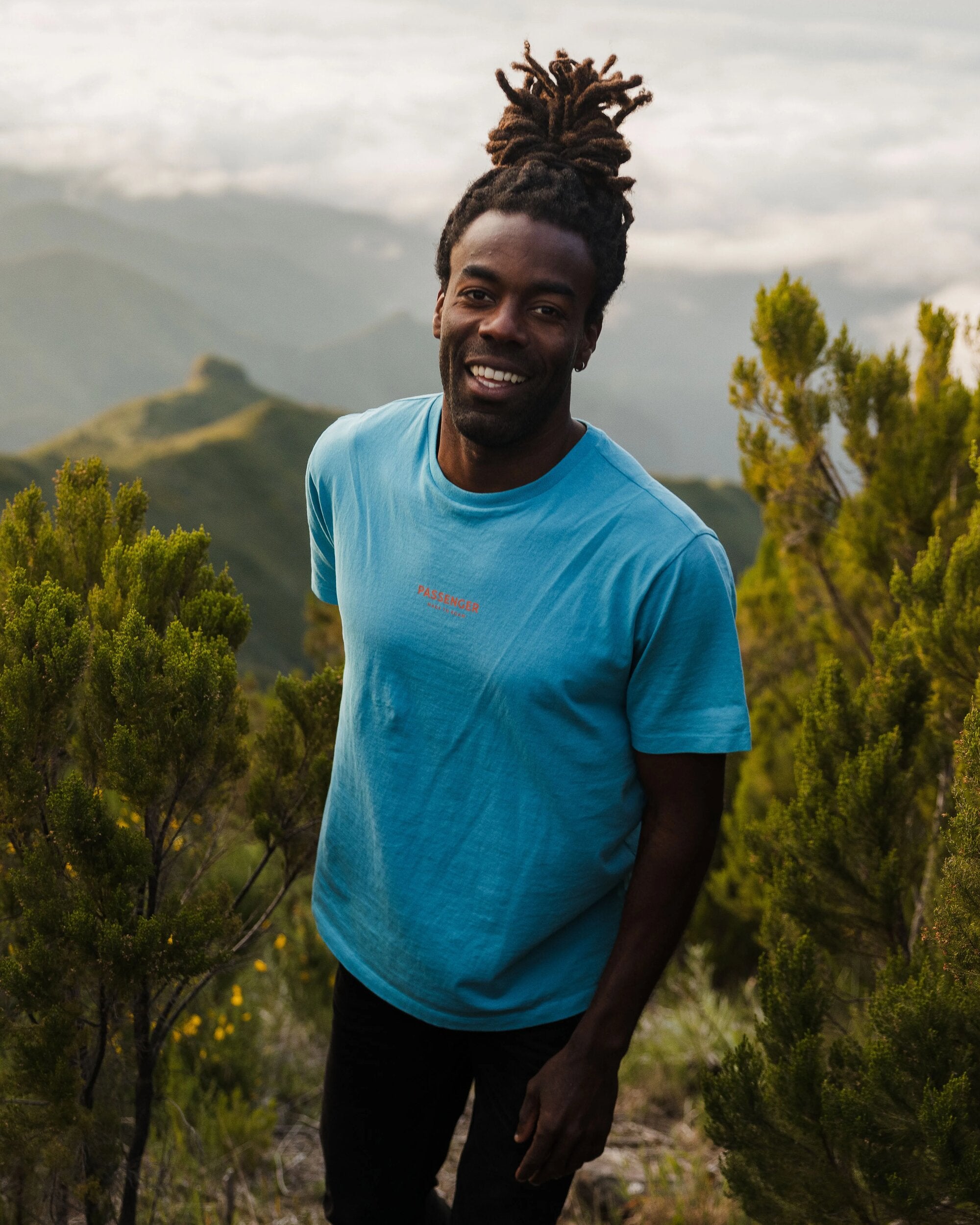 Maverick Recycled Cotton T-Shirt - Blue Pool - Lifestyle